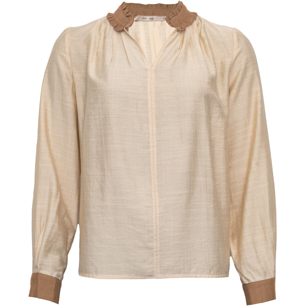 CostaMani Gabriel Skjorte Whisper Creme Choco Brun