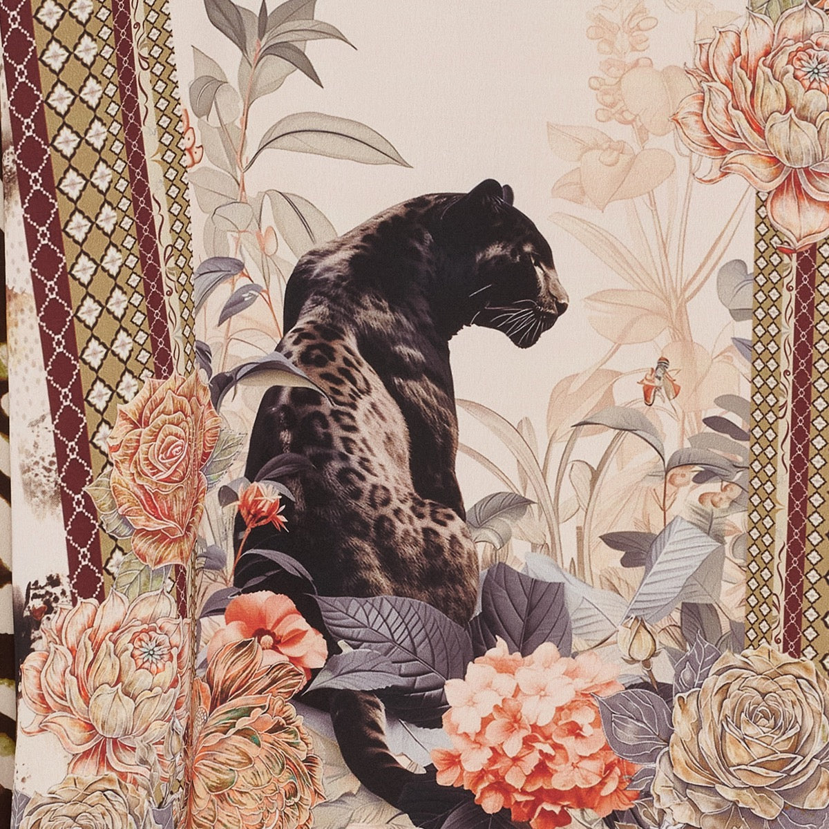 Marta Du Chateau Eugenia Kjole Blomster Leopard Originale Brun