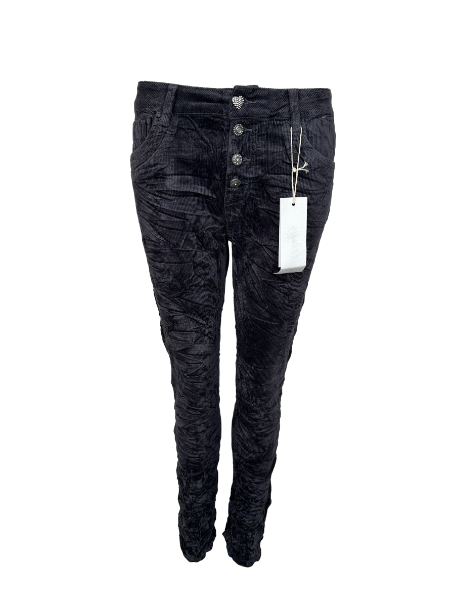 Jewelly Bag Jeans Fløjl Knapper Grå