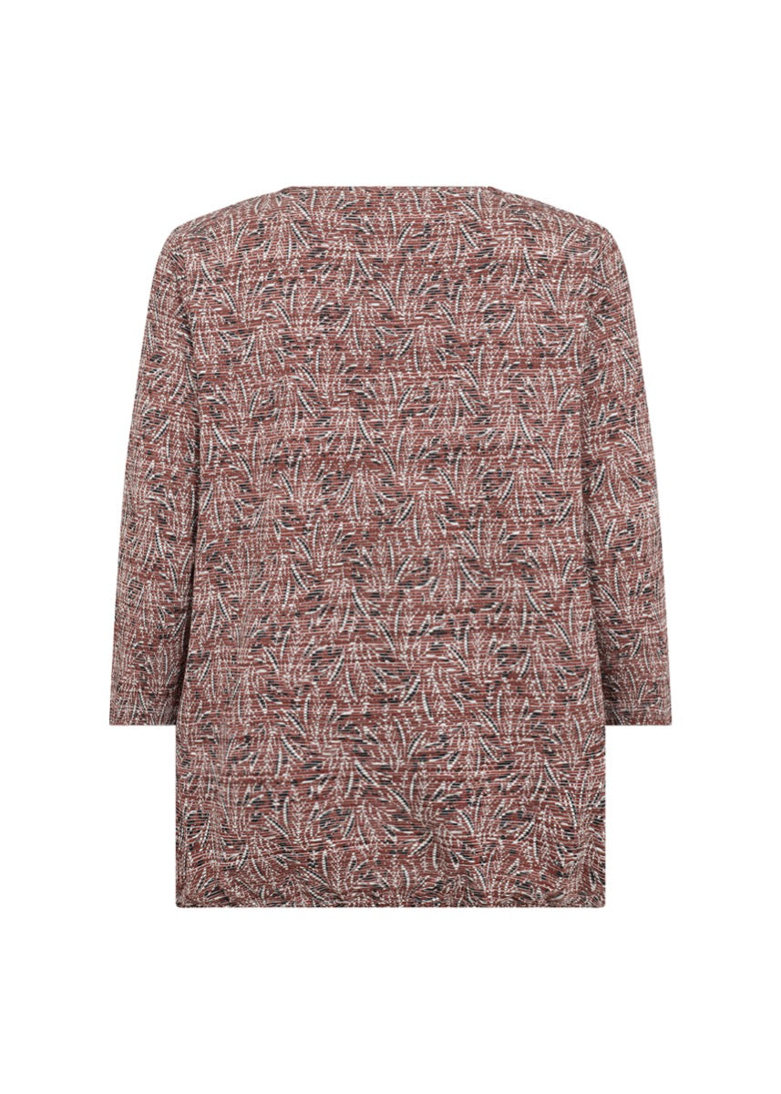 Soyaconcept Galina 35 T shirt Rød Blad Mønster