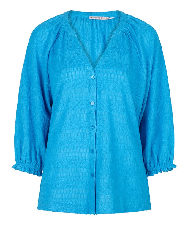 ESQUALO Bluse Raglan Fancy Blå