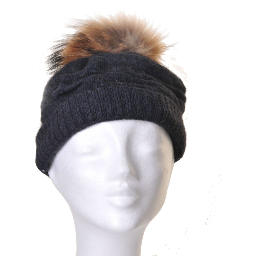 Orchid Hood w Racoon Dark Blue