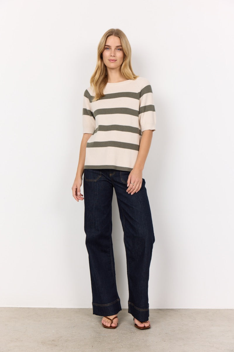 SoyaConcept Kanita Pullover Stribet Milli Beige