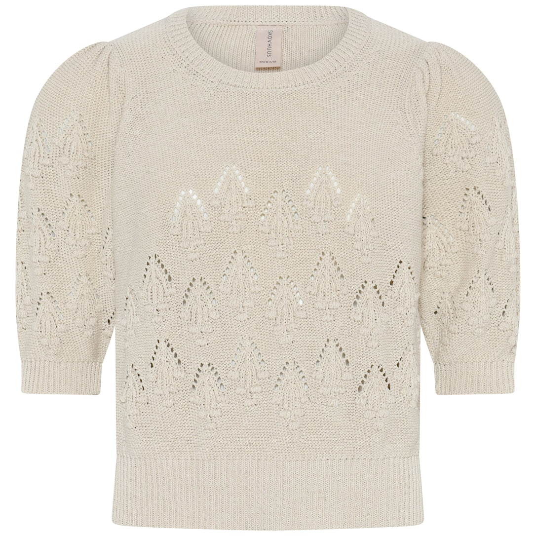 Skovhuus Openwork Pullover Kortærmet Cream
