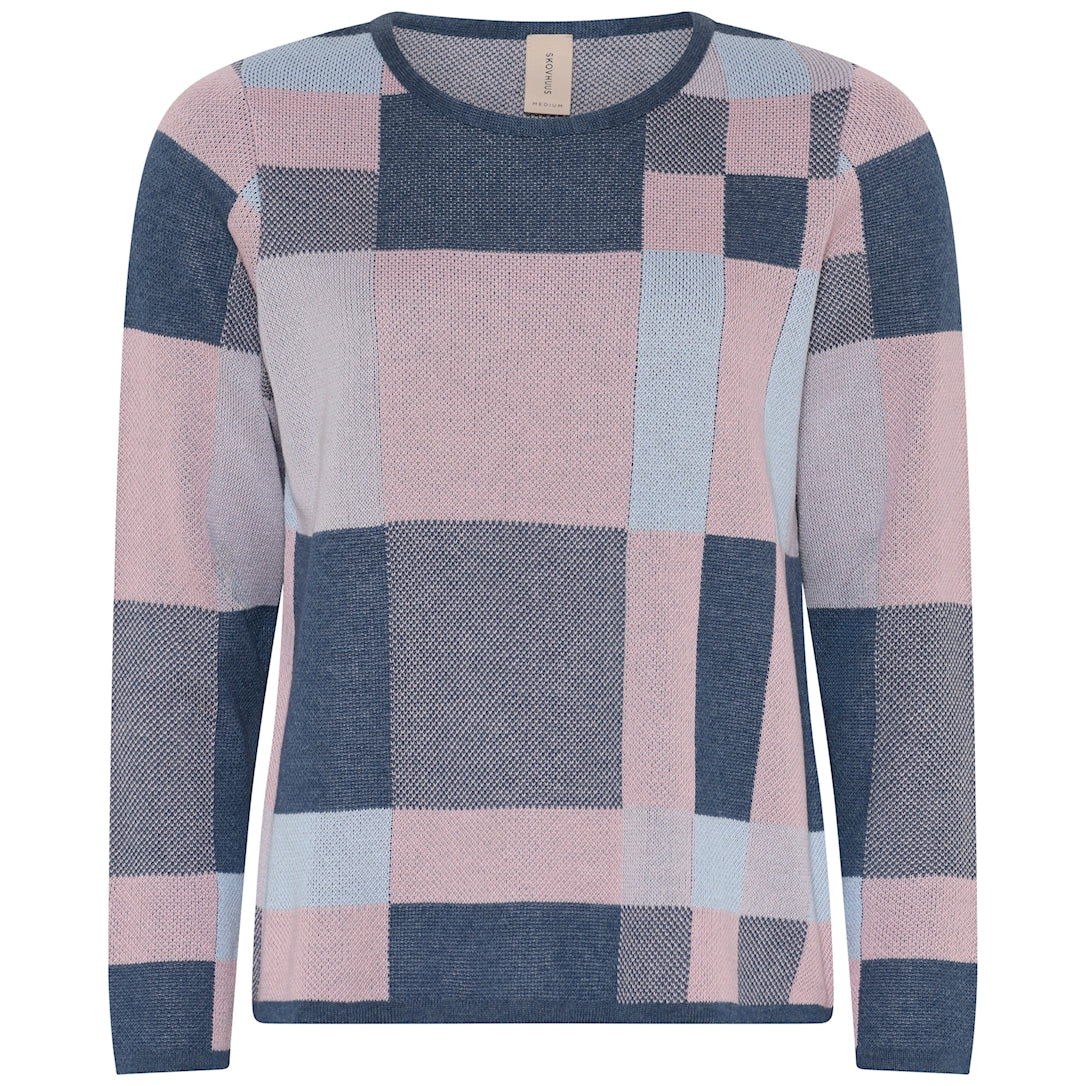 Skovhuus Pullover Tern Blå Geranium Pink