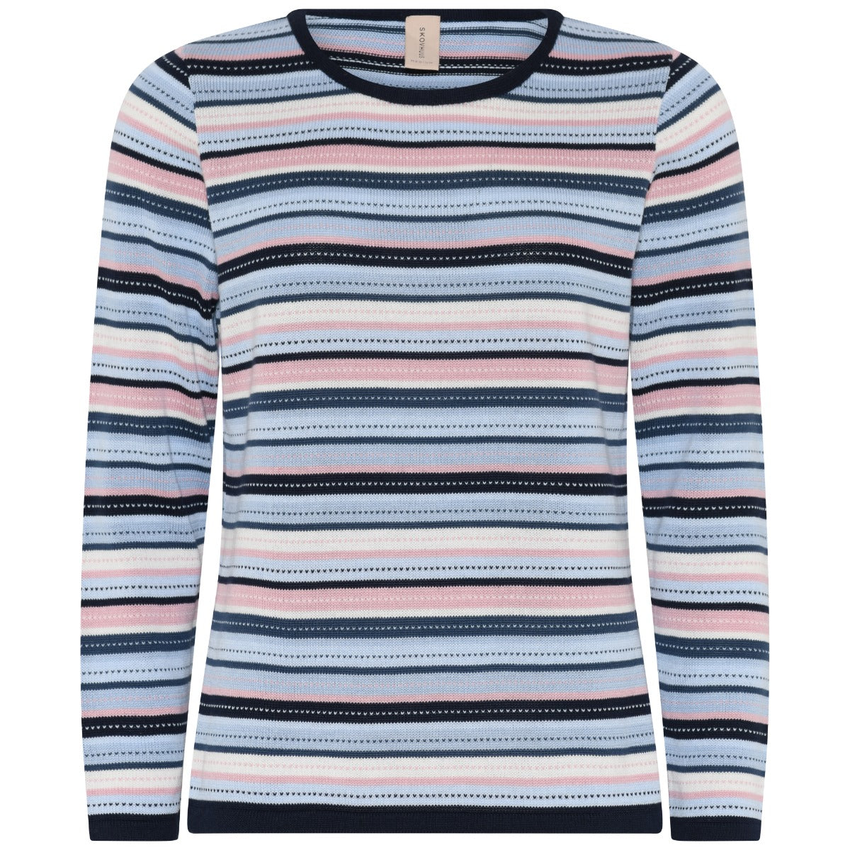 Skovhuus Special Stripe O Neck Pullover Marine Blå