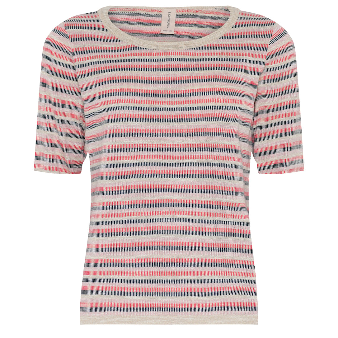 Skovhuus Special Striped O-Neck T-shirt Stribet Beige