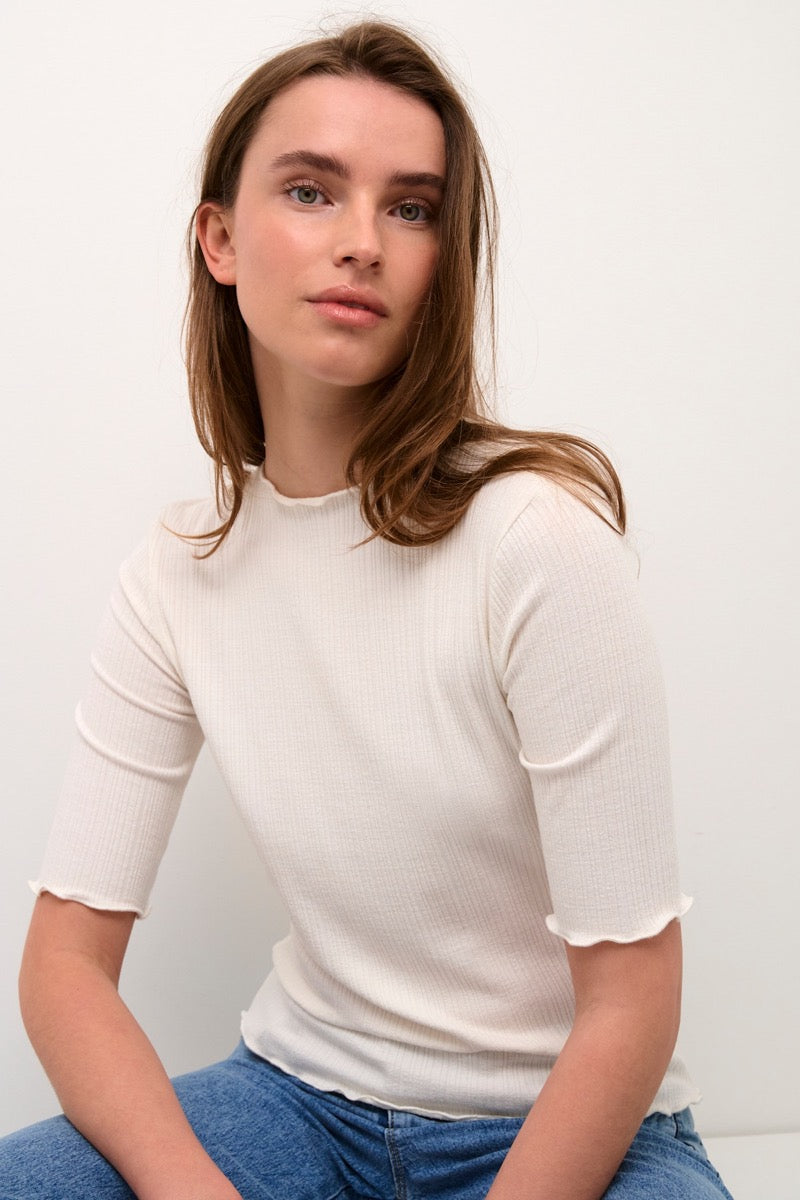 Karen By Simonsen Candace SS T-shirt Egret Hvid
