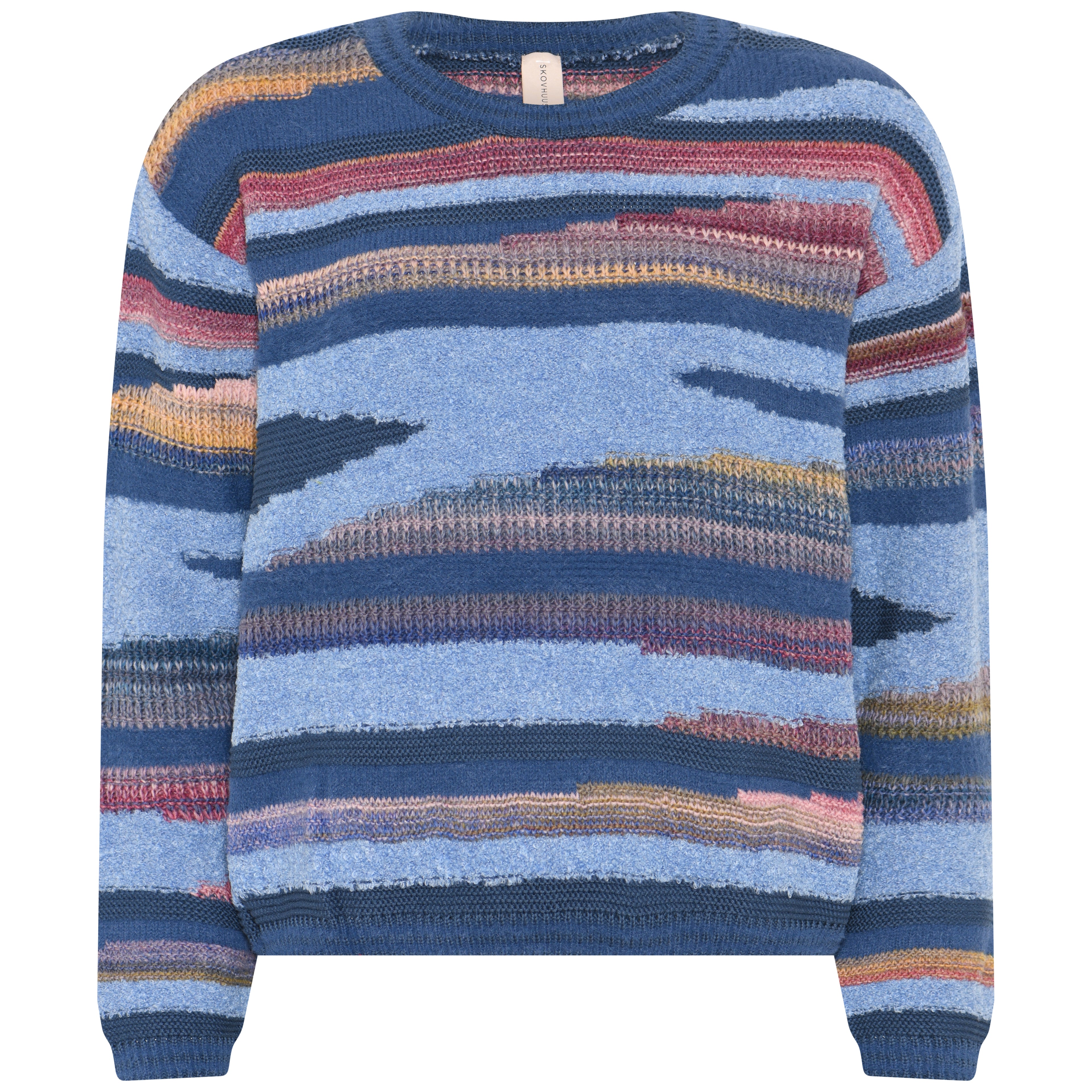 Skovhuus Bluse Rund Hals Jeans Blå