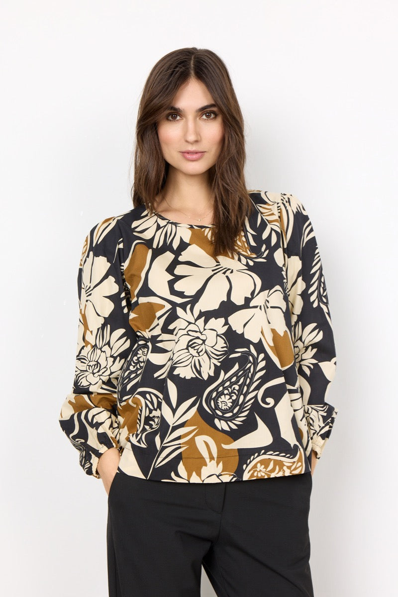 Soyaconcept Tamaya1 Bluse Blomster Sort
