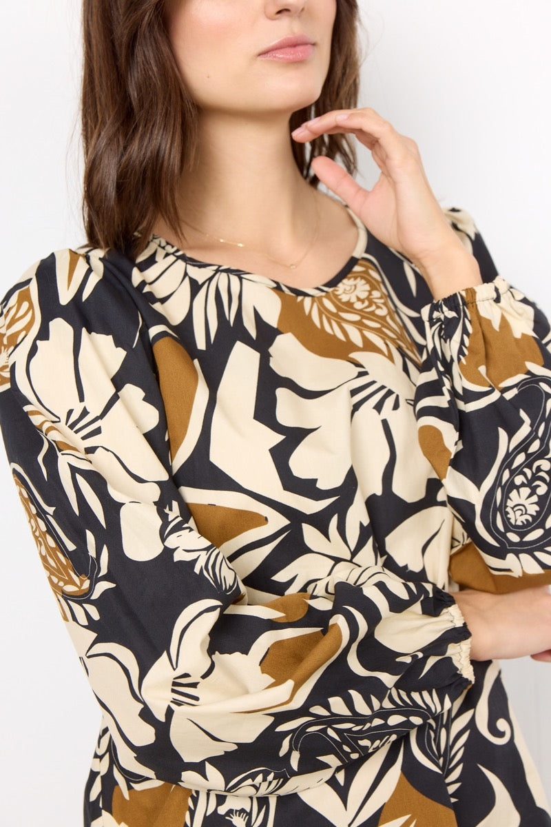 Soyaconcept Tamaya1 Bluse Blomster Sort