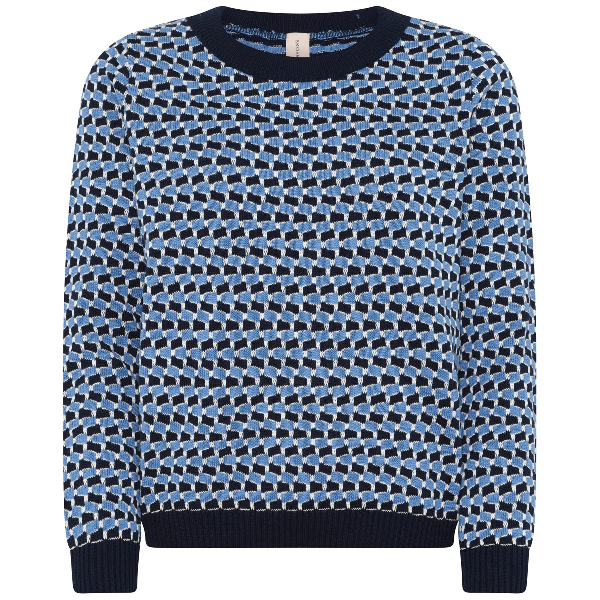 Skovhuus Gaby Strik Pullover Structured Casual Marine Blå