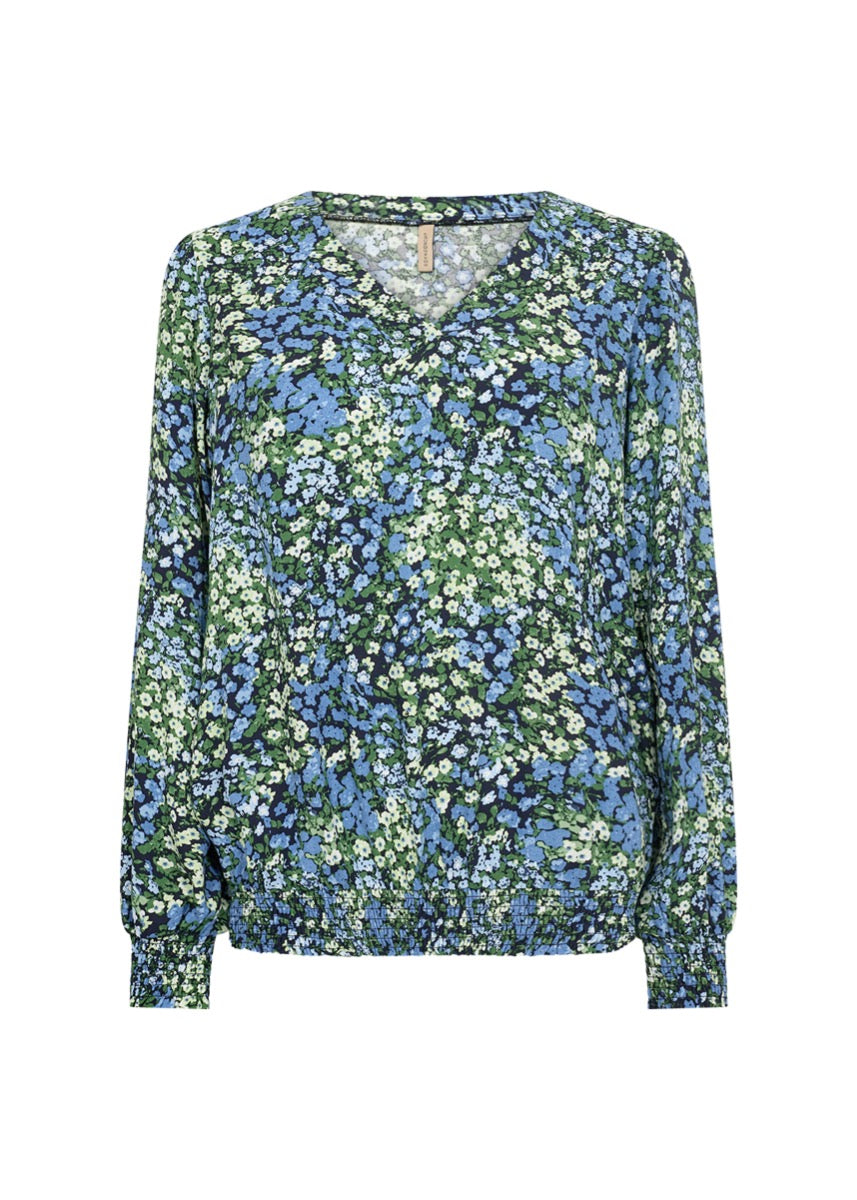 Soyaconcept Abelone 2 Bluse Blomstret Blå
