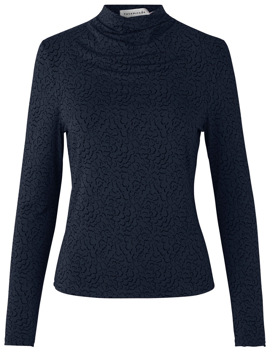 Rosemunde Copenhagen Langærmet T-Shirt / Bluse, Blue Whirlwind Print