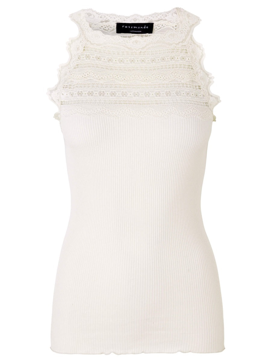 Rosemunde Copenhagen Silke Top w/wide lace Ivory