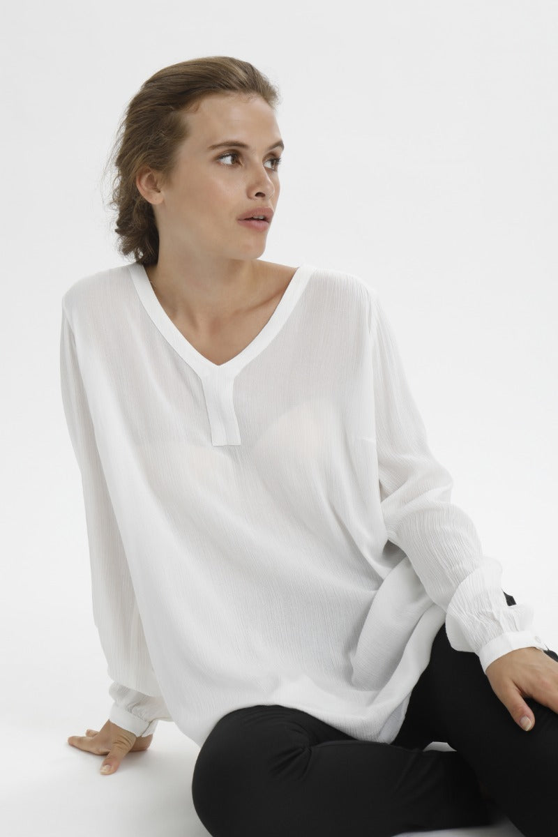 KAFFE Amber V Neck Tunika Chalk