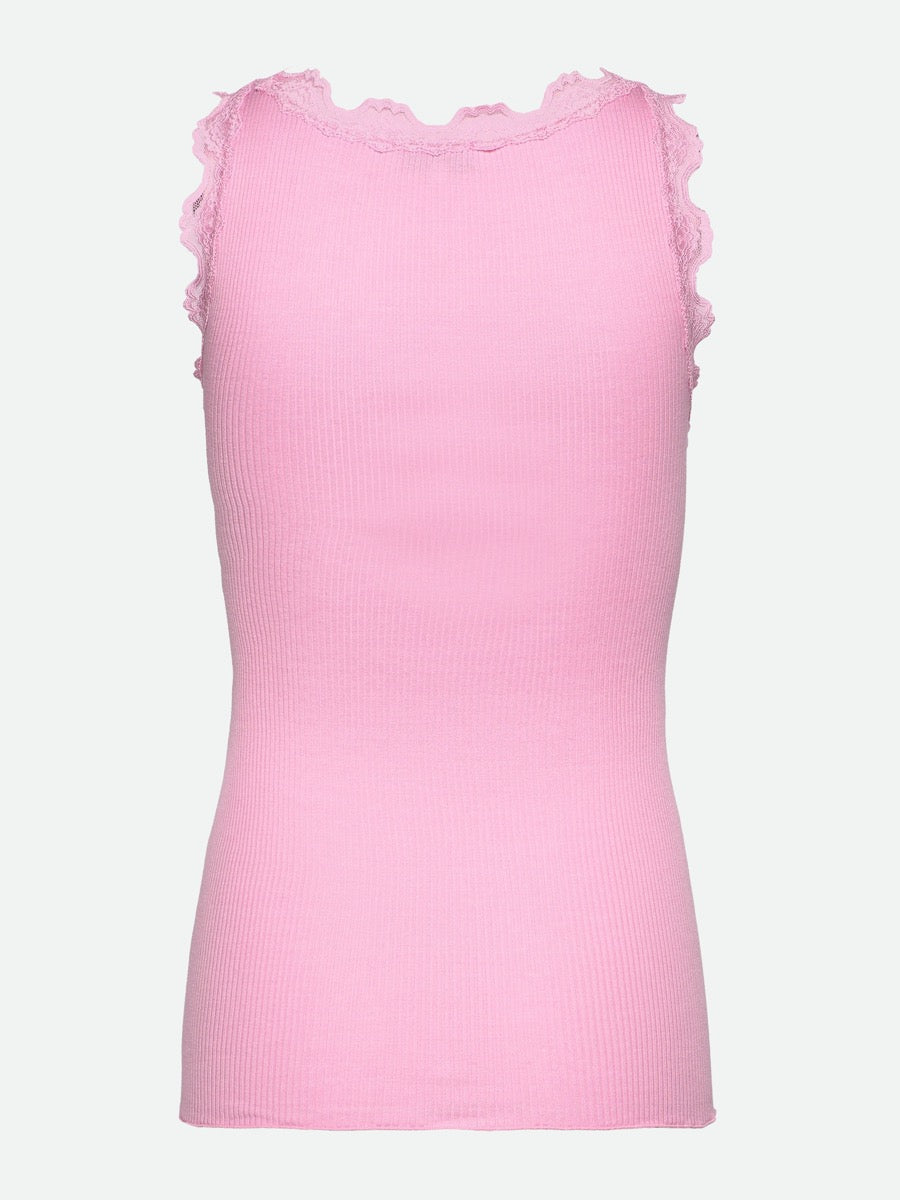 Rosemunde Copenhagen Babette Silke Top w Lace Prism Pink