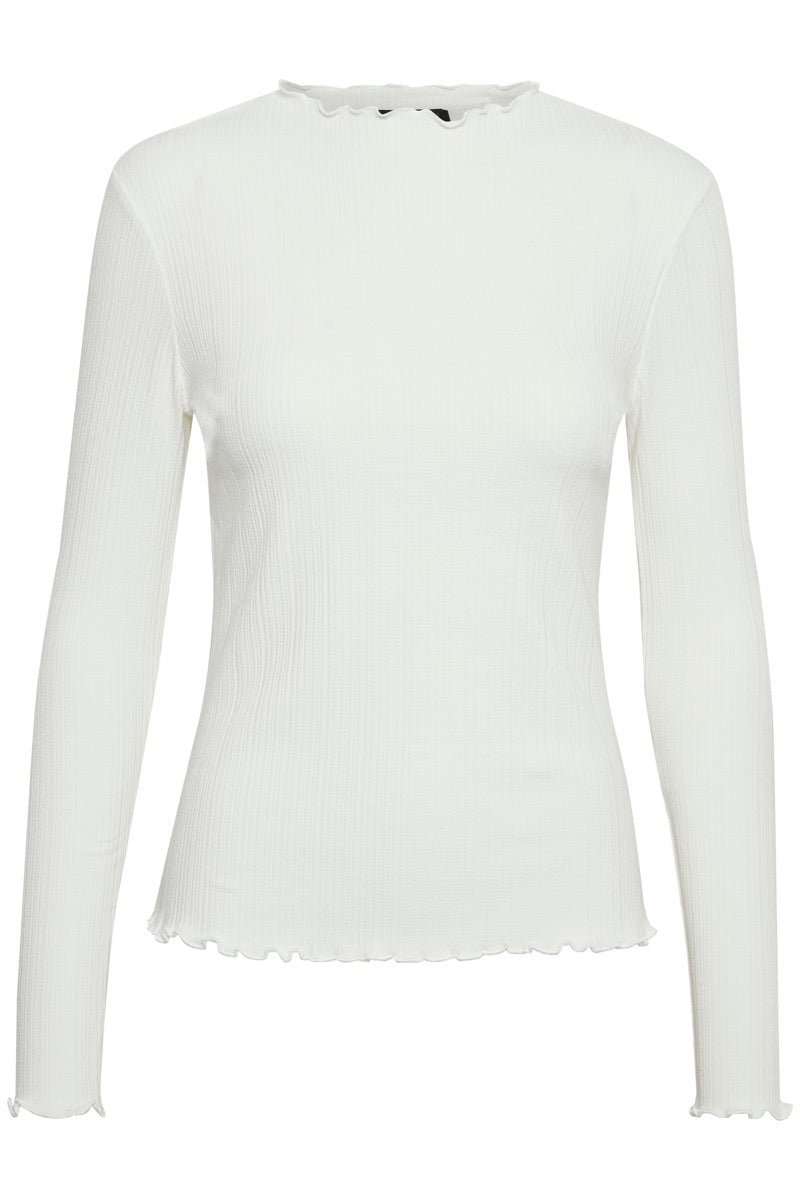 Karen By Simonsen Candace T-shirt Langærmet Egret Hvid