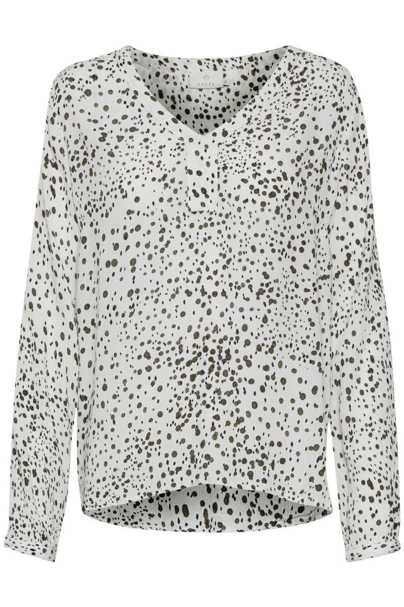 KAFFE Debra Amber Bluse LS Chalk Grøn