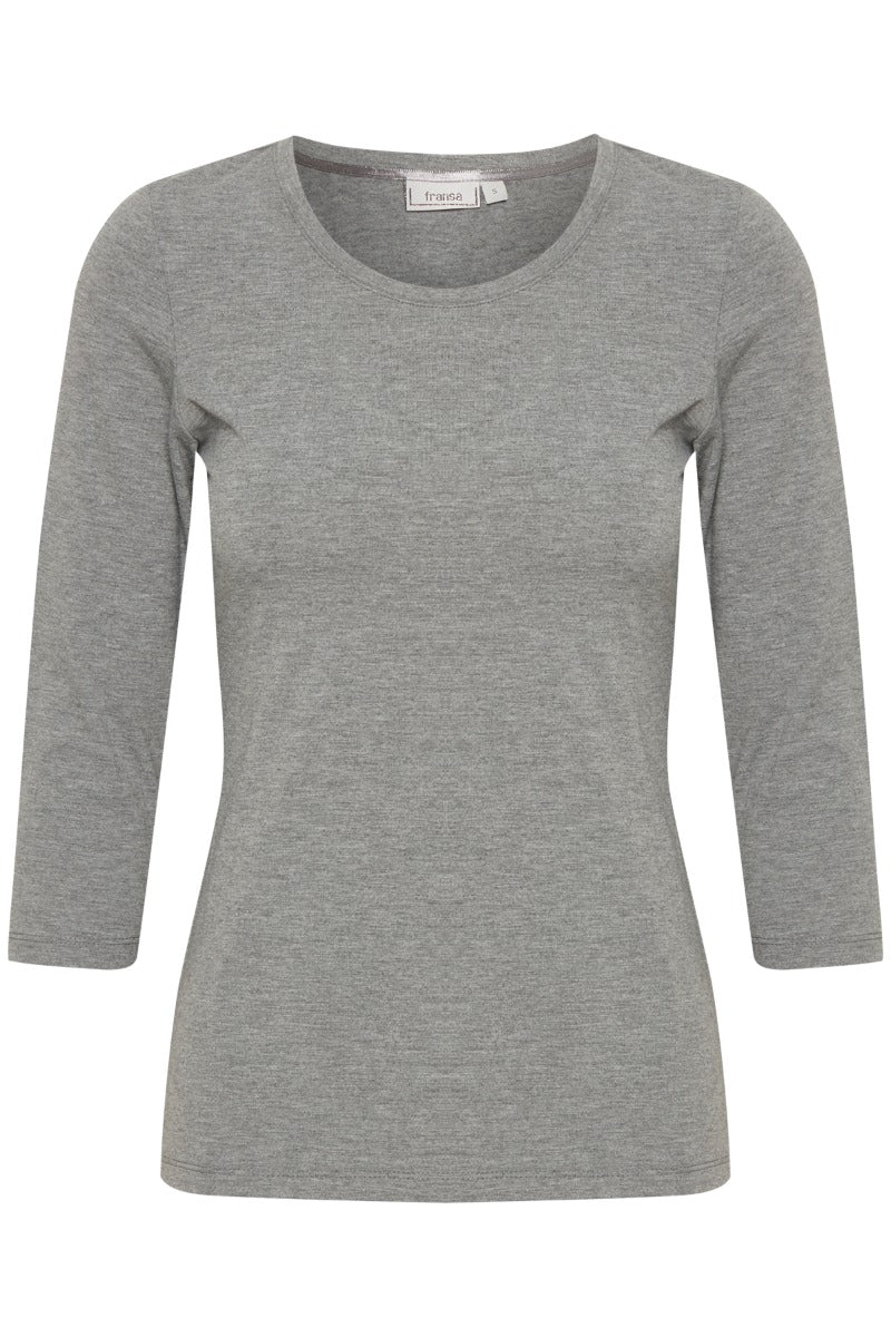 Fransa Kiksen T Shirt LS Asphalt Grå