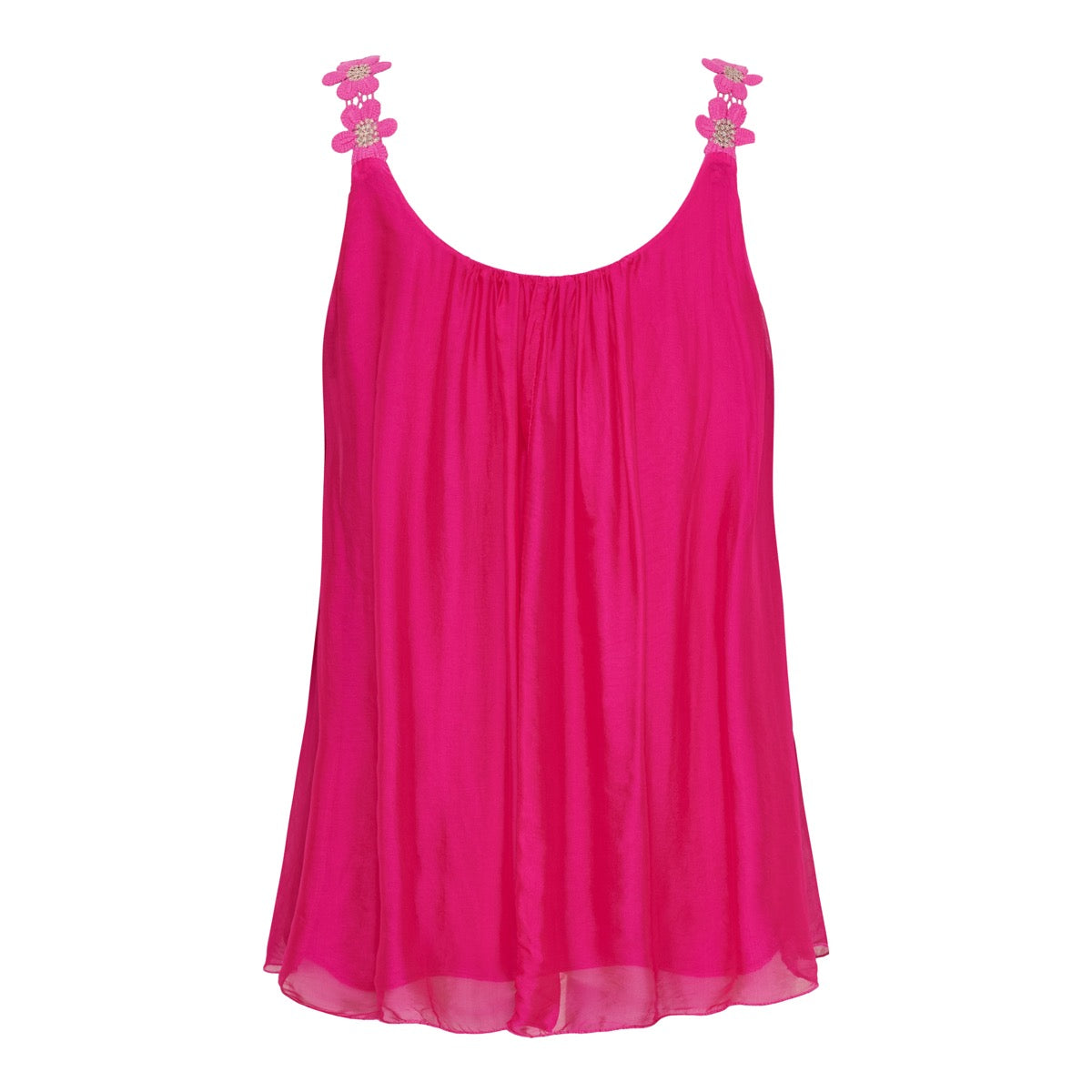 Marta Du Chateau Agnese Top Broderi Fuxia Pink
