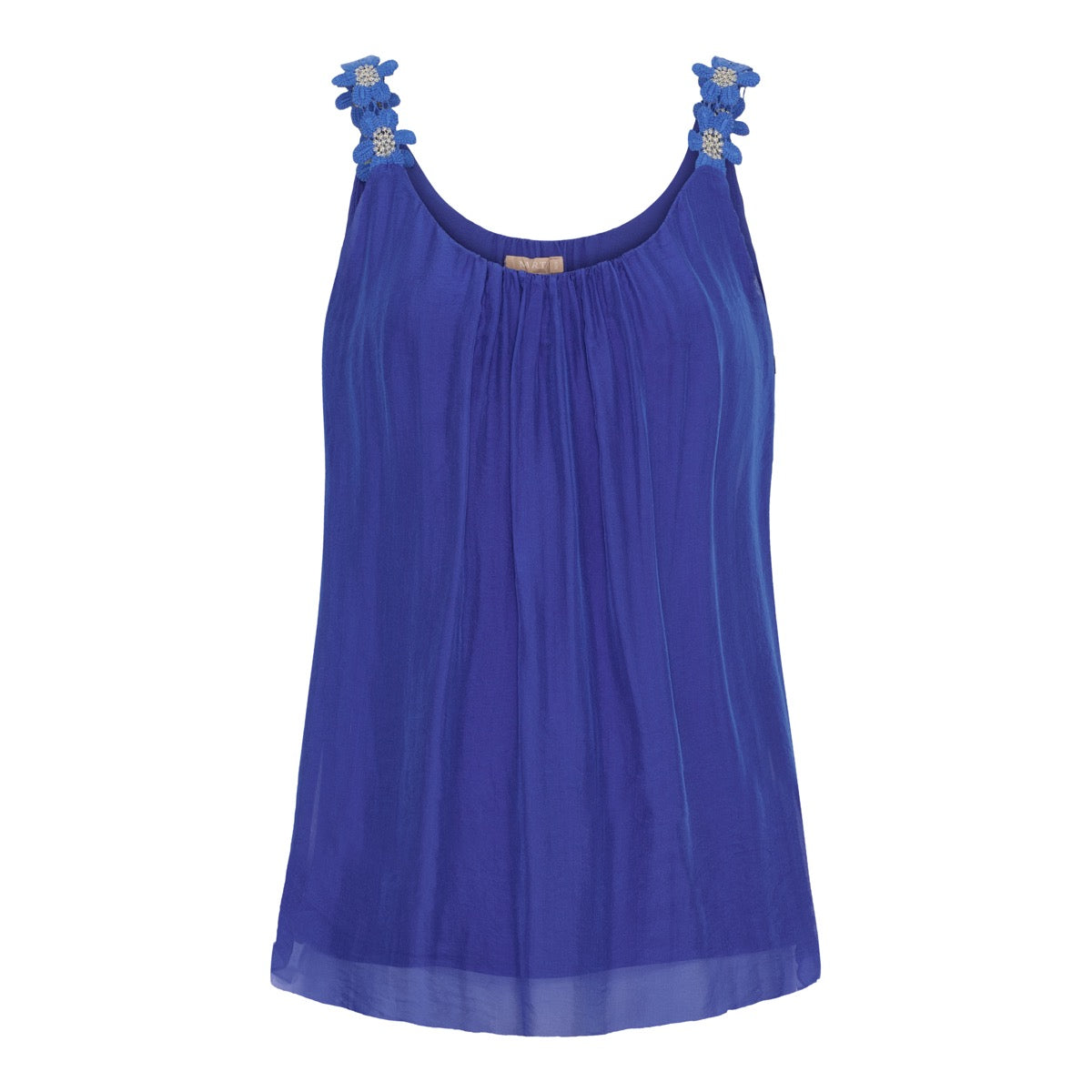 Marta Du Chateau Agnese Top Broderi Royal Blå