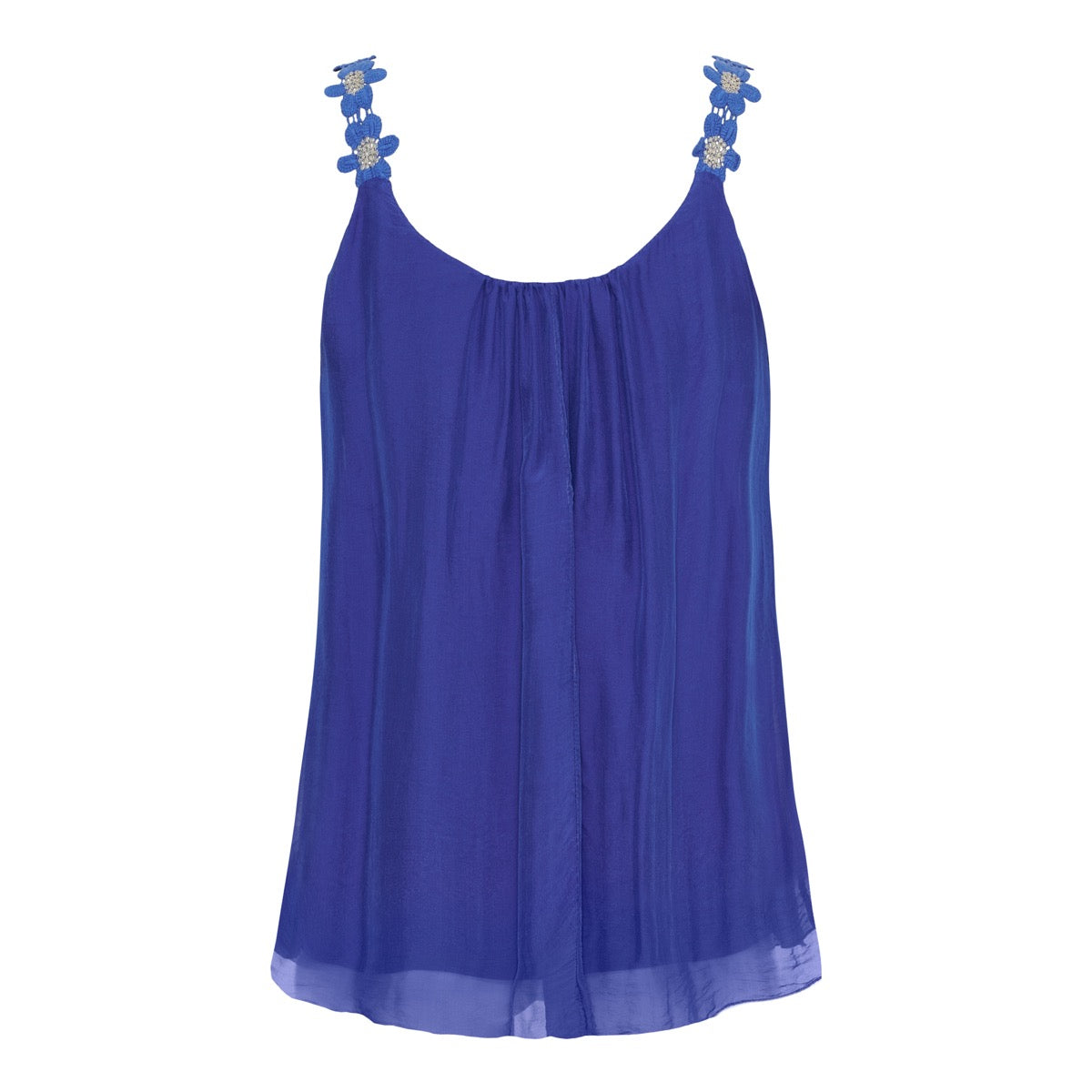 Marta Du Chateau Agnese Top Broderi Royal Blå