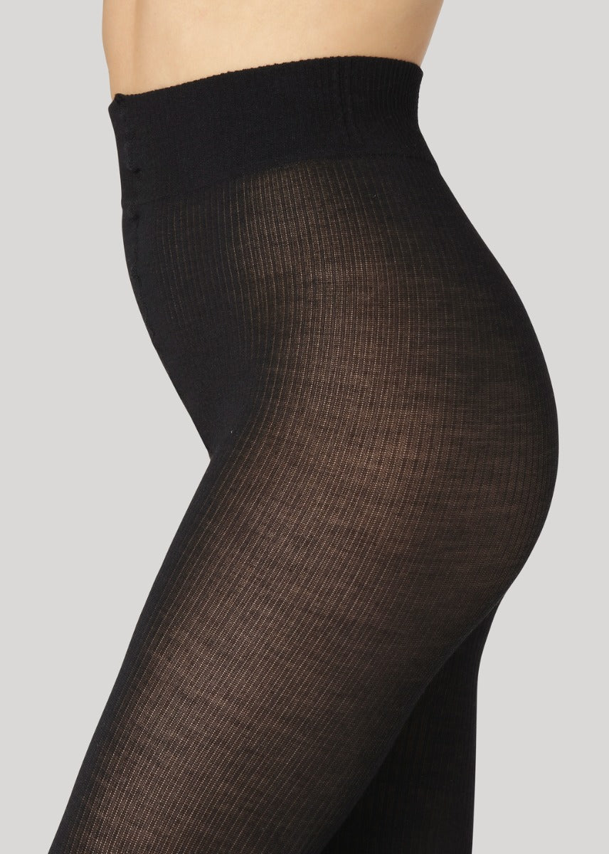 Dear Denier Svea Merino Rib Tights Sort