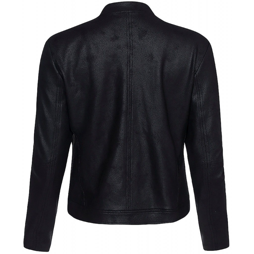 One Two Maise Coated Suede Jacket Black