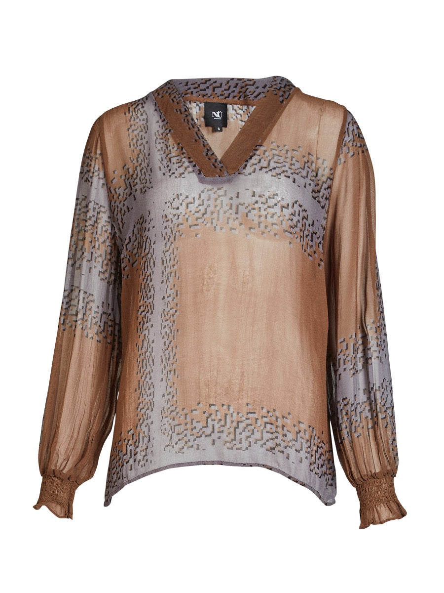 Nü Denmark Bianca Bluse Dark Earth Mix Brun