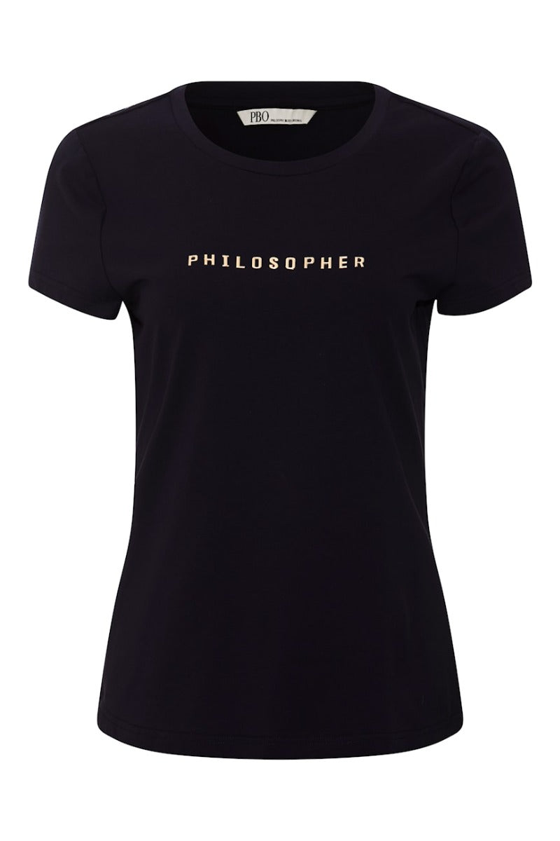 PBO Philosoper T Shirt Sort Guld Tekst