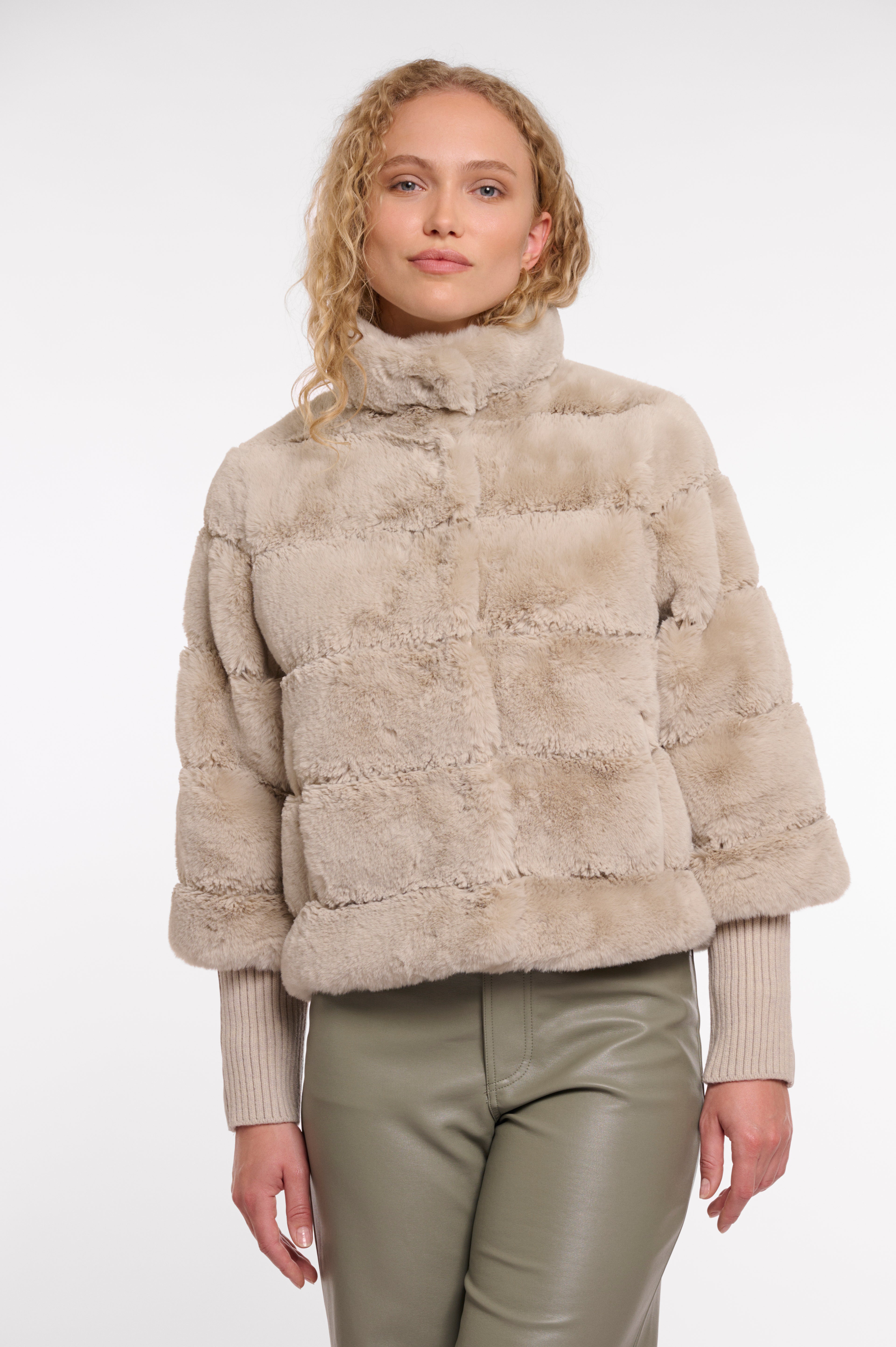 RINO & PELLE Feline Jakke Knitted Sleeves Birch Creme