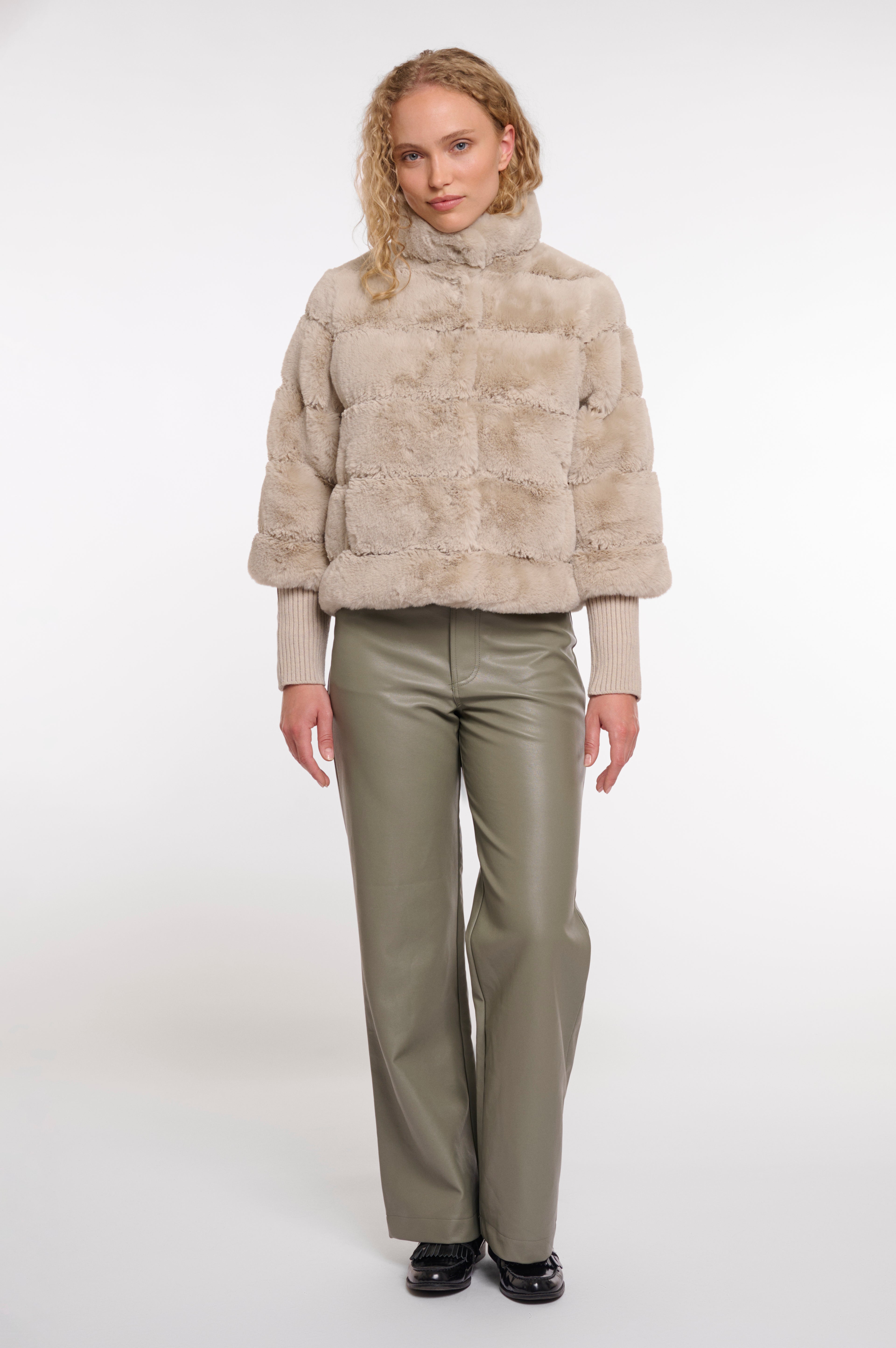 RINO & PELLE Feline Jakke Knitted Sleeves Birch Creme