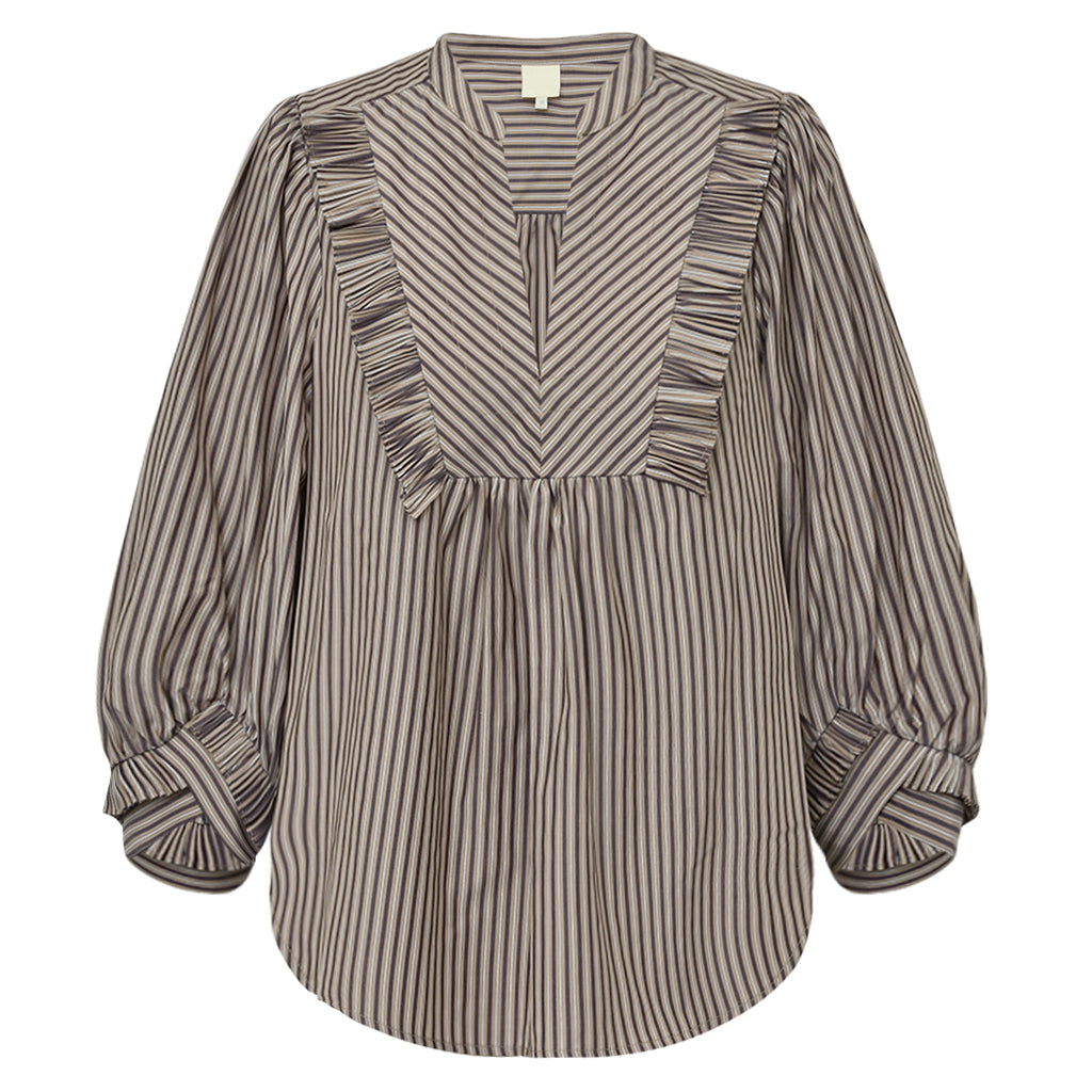 GOSSIA MeeGO Liv Bluse Stribet Brun