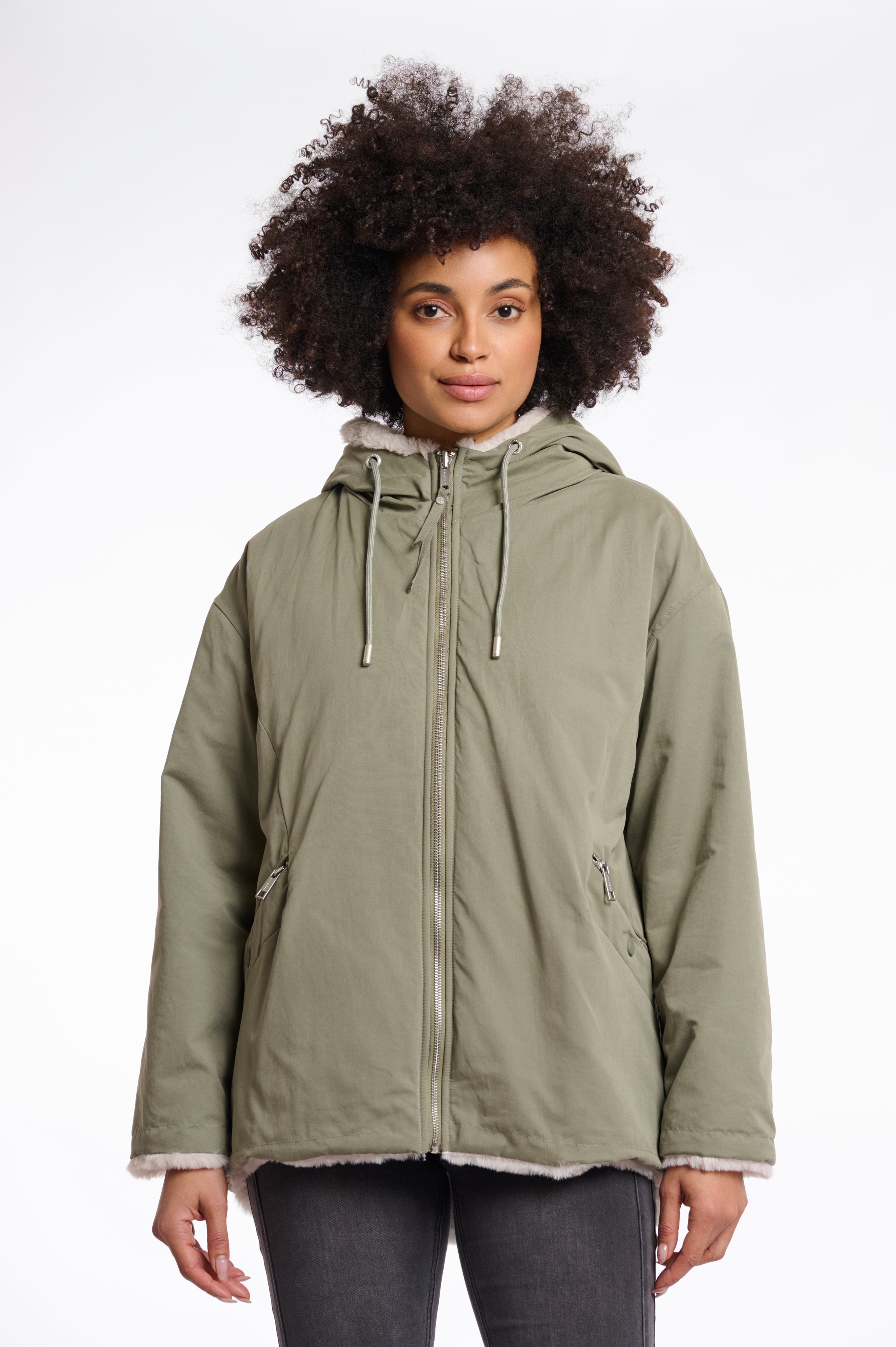 RINO & PELLE Ines Jakke Reversible Hood Grøn Birch