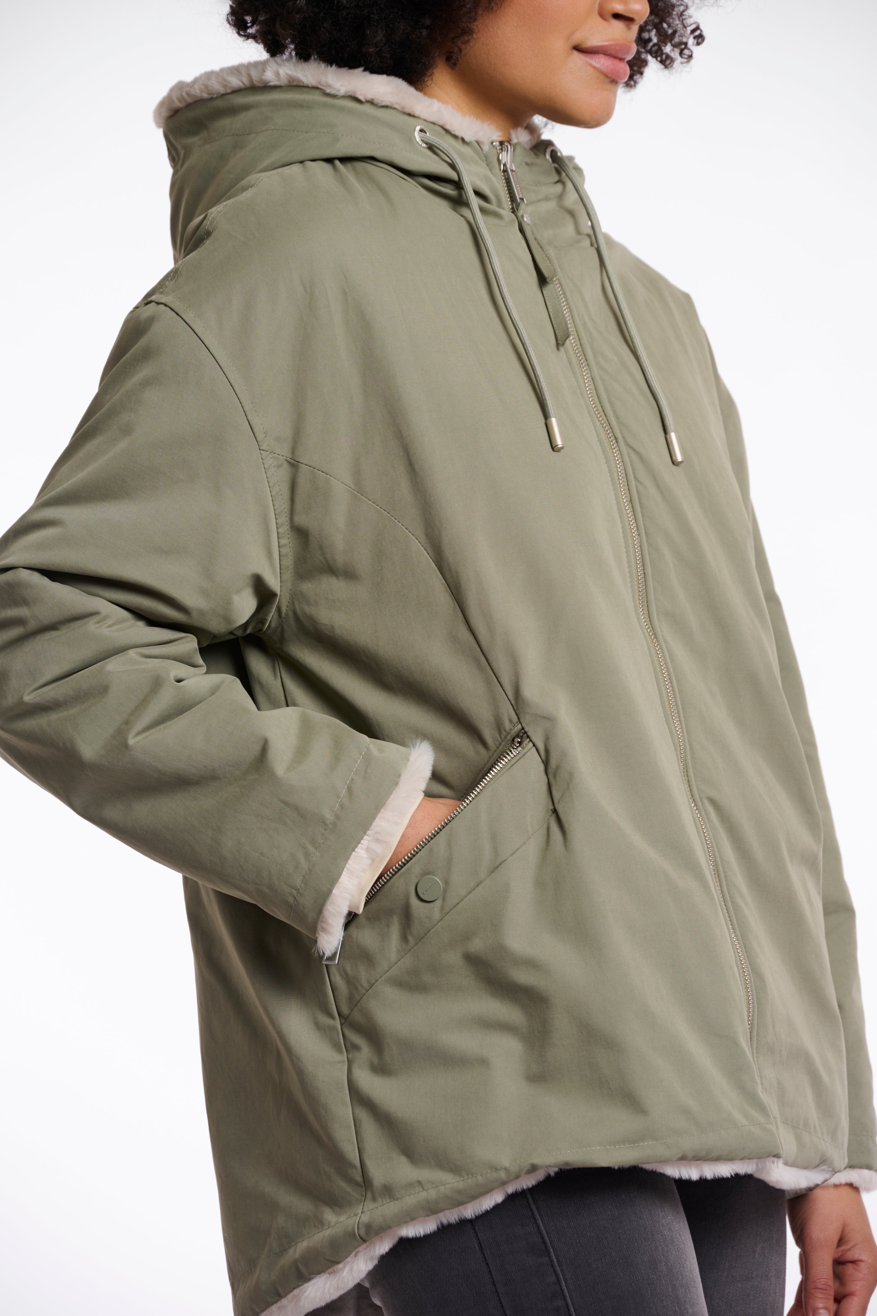 RINO & PELLE Ines Jakke Reversible Hood Grøn Birch