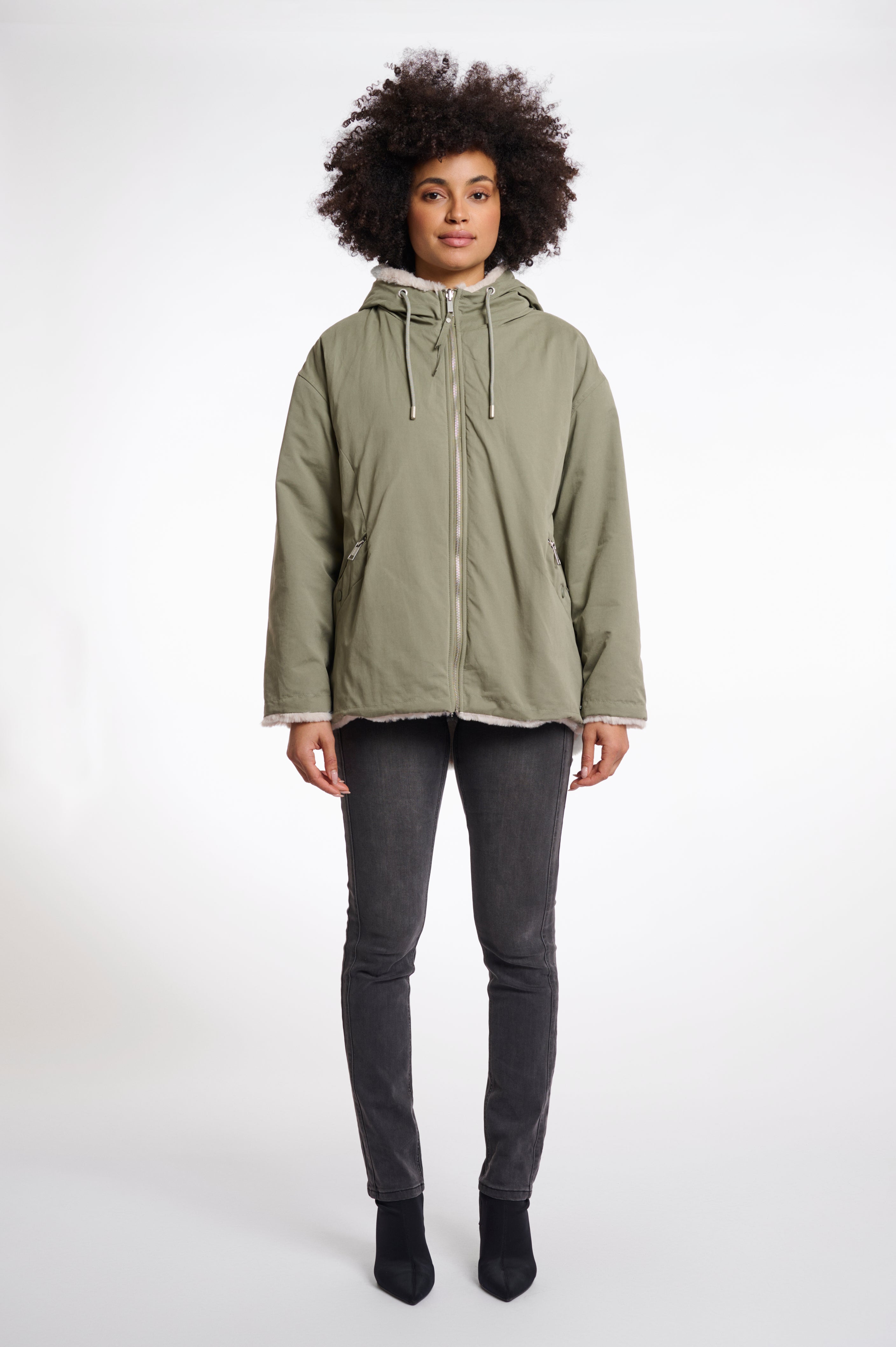 RINO & PELLE Ines Jakke Reversible Hood Grøn Birch