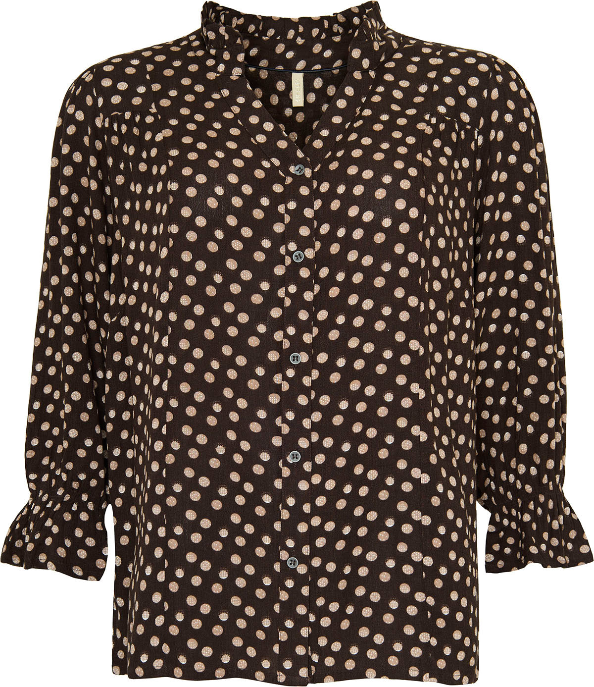 Ofelia Lou Skjorte 3/4 Prikker Brun Kombi