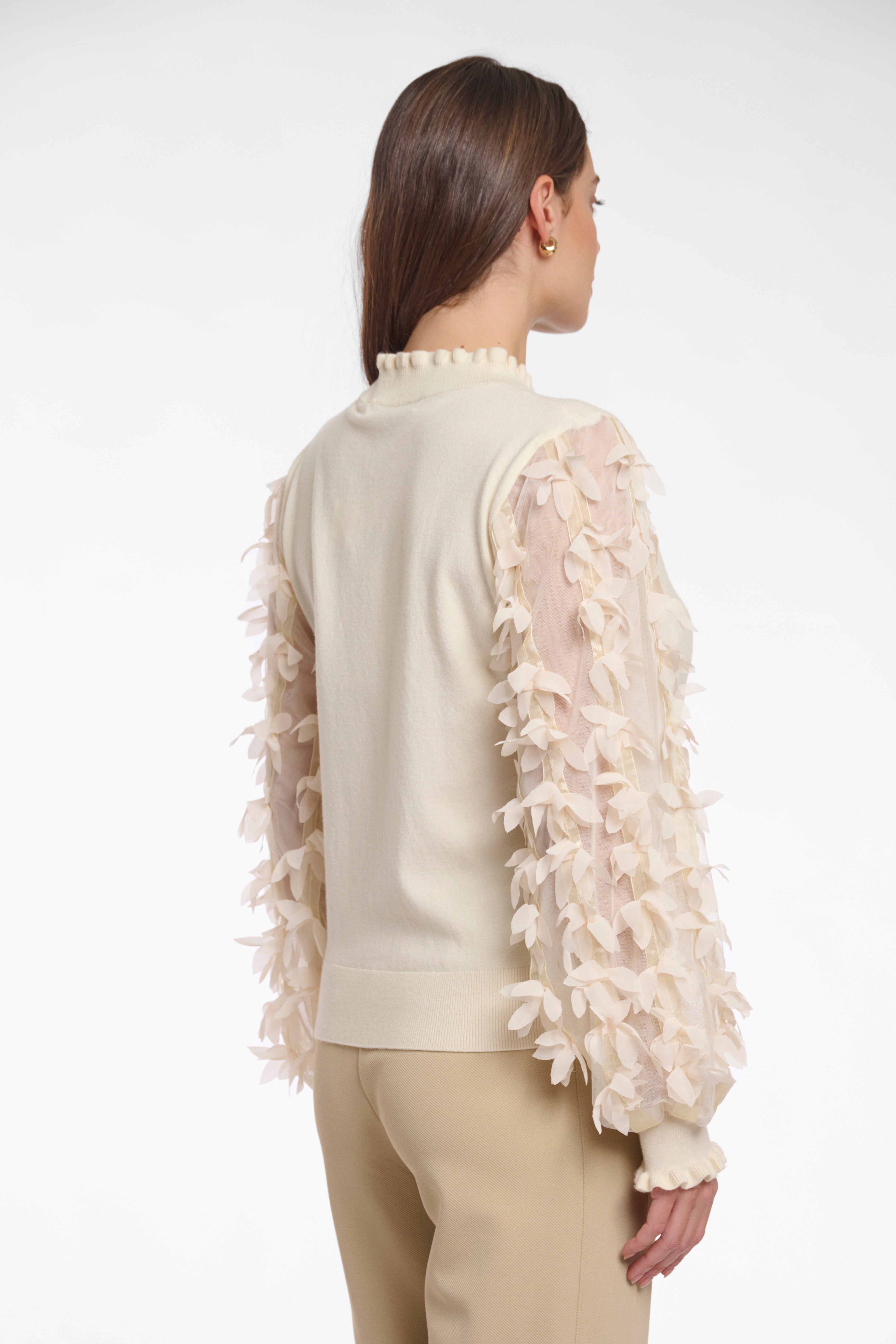 RINO & PELLE Romi Strikket Pullover Long Sleeves Birch Creme