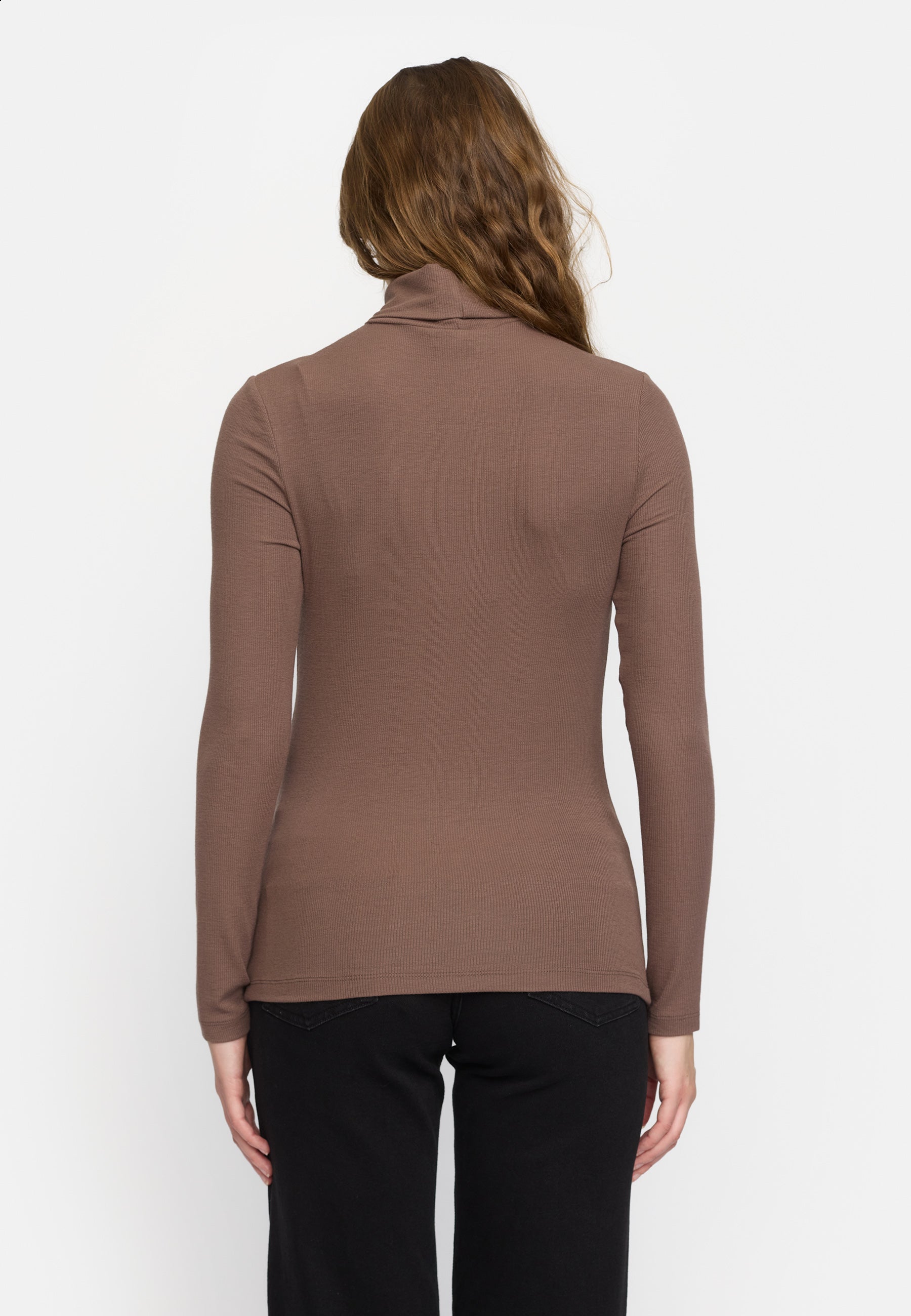 Soft Rebels Marla Rollneck Strik Coffee Quartz Melange Brun