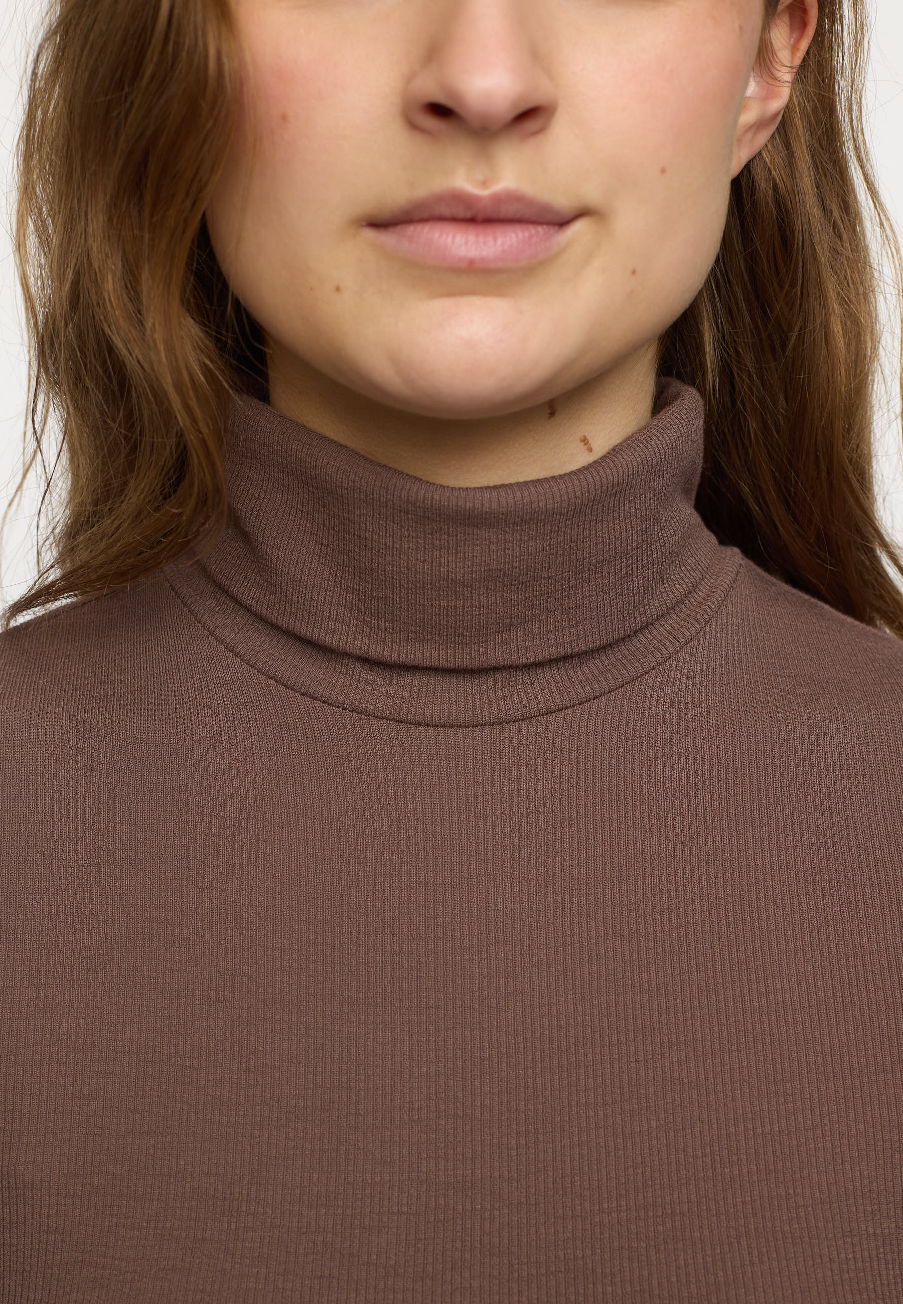 Soft Rebels Marla Rollneck Strik Coffee Quartz Melange Brun