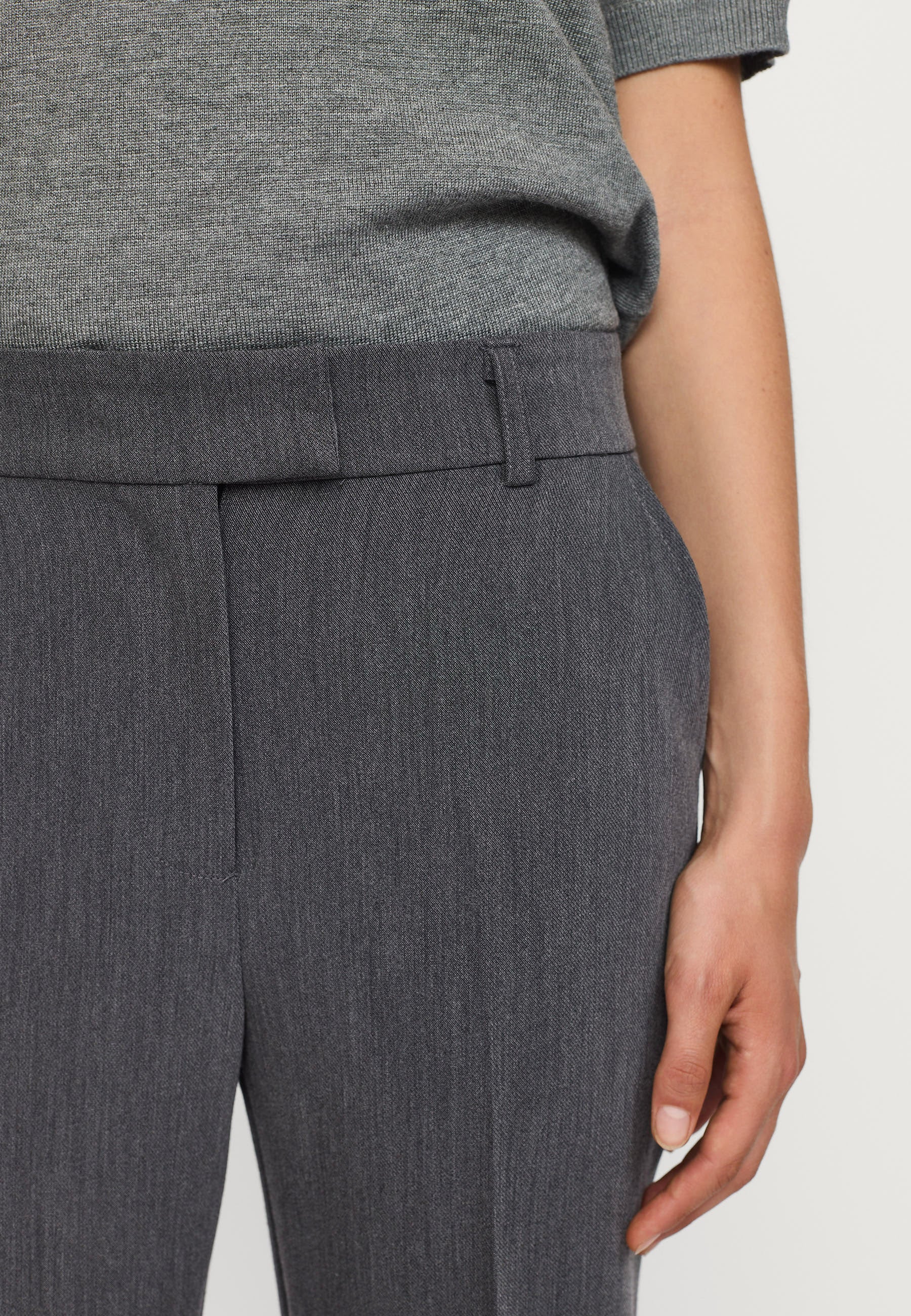 Soft Rebels Ester Bukser Flared Charcoal Melange Grå