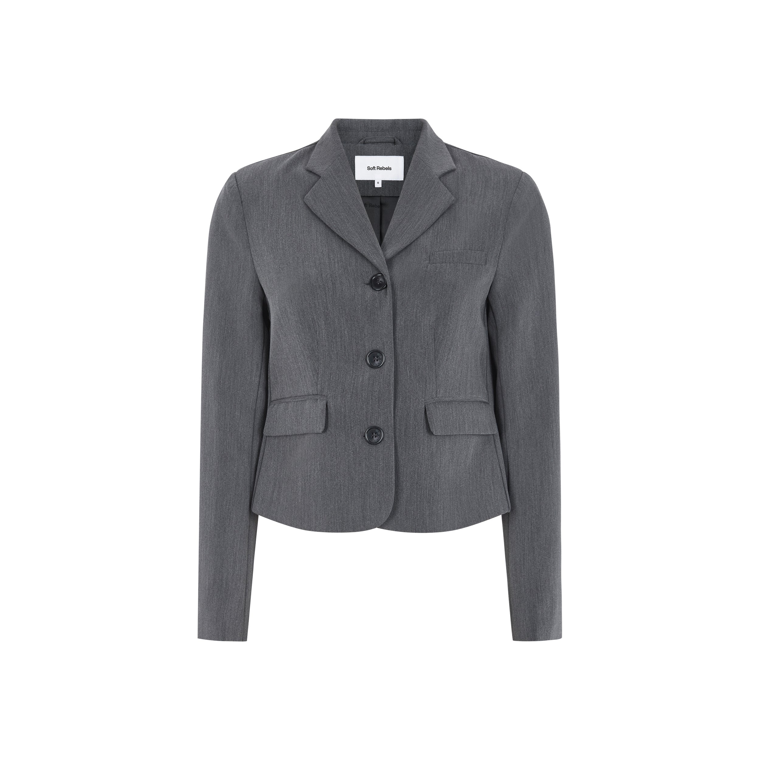 Soft Rebels Ester Blazer Charcoal Melange Grå