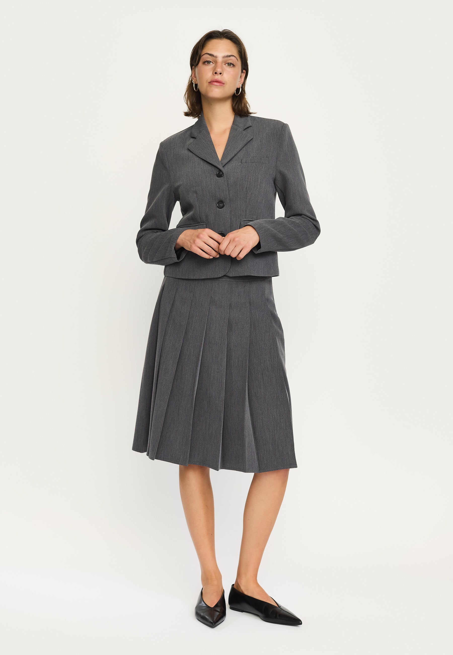 Soft Rebels Ester Blazer Charcoal Melange Grå
