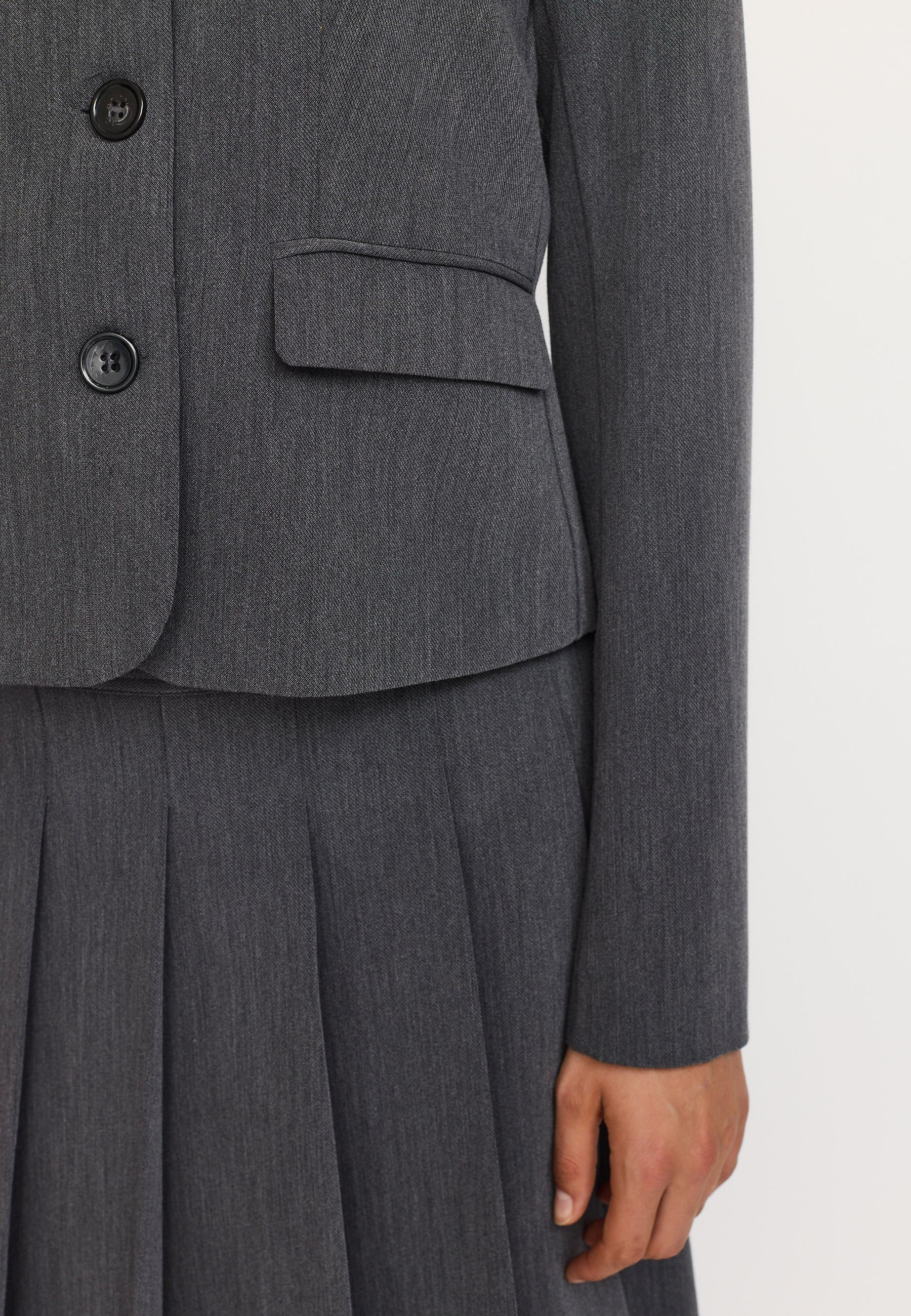 Soft Rebels Ester Blazer Charcoal Melange Grå