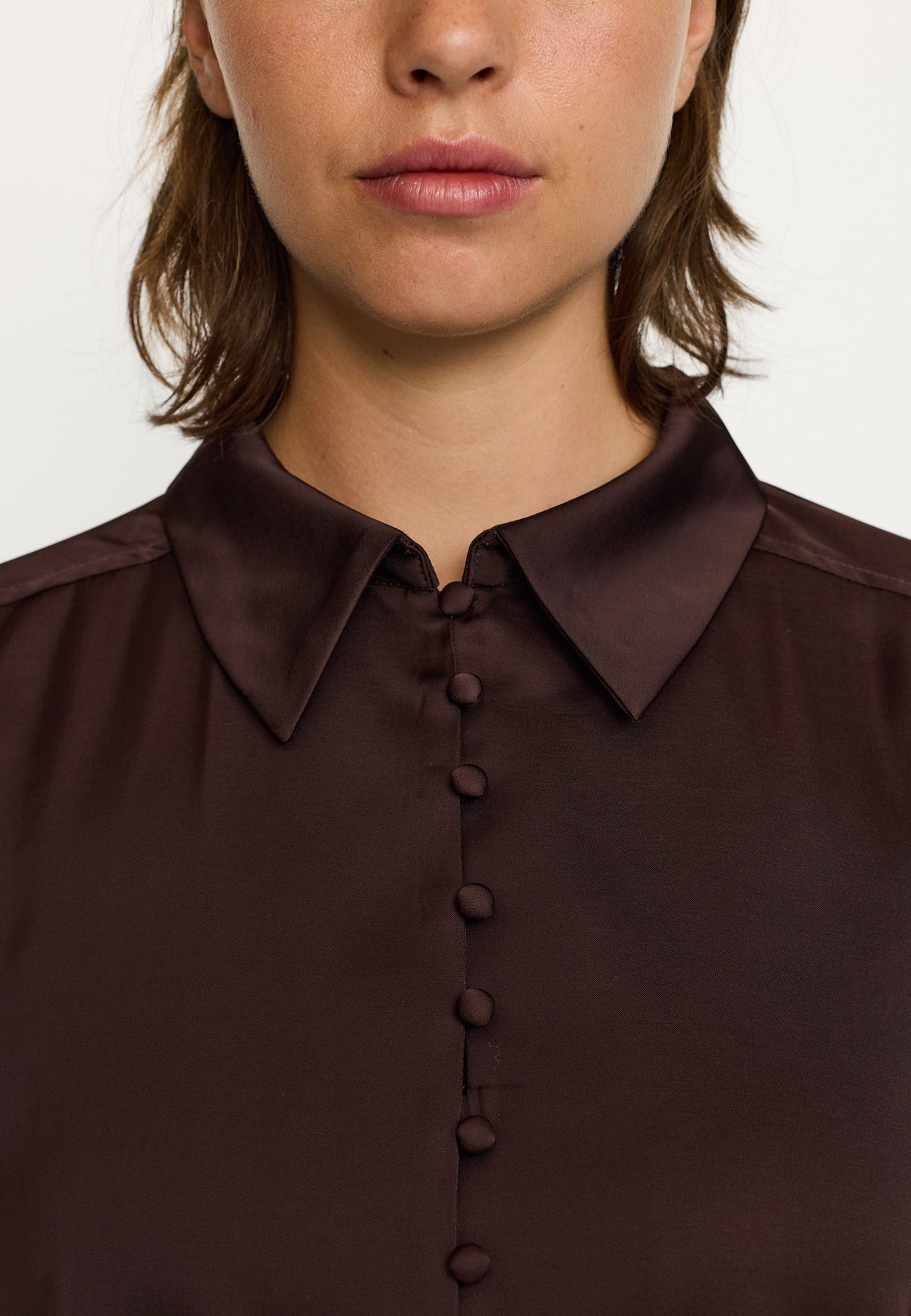 Soft Rebels Abia Bluse Langærmet Coffee Bean Brun