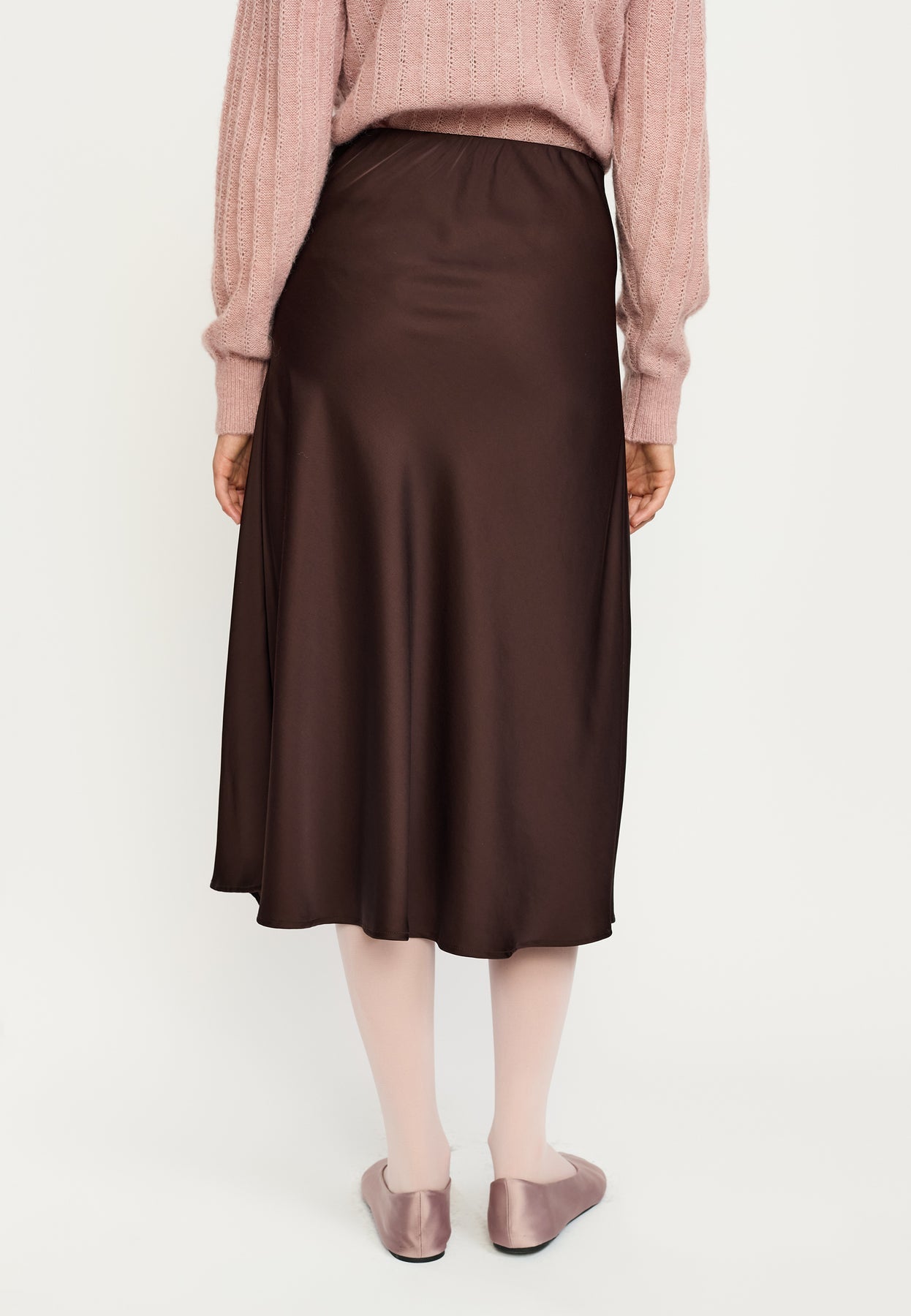 Soft Rebels Abia Midi Nederdel Coffee Bean Brun