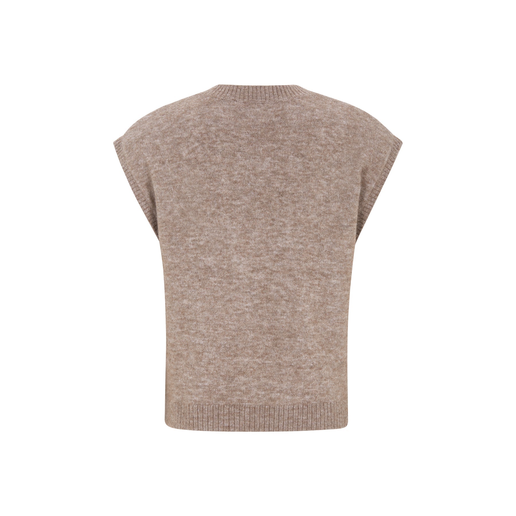 Soft Rebels Allison Strik Vest V-Neck Falcon Melange Brun
