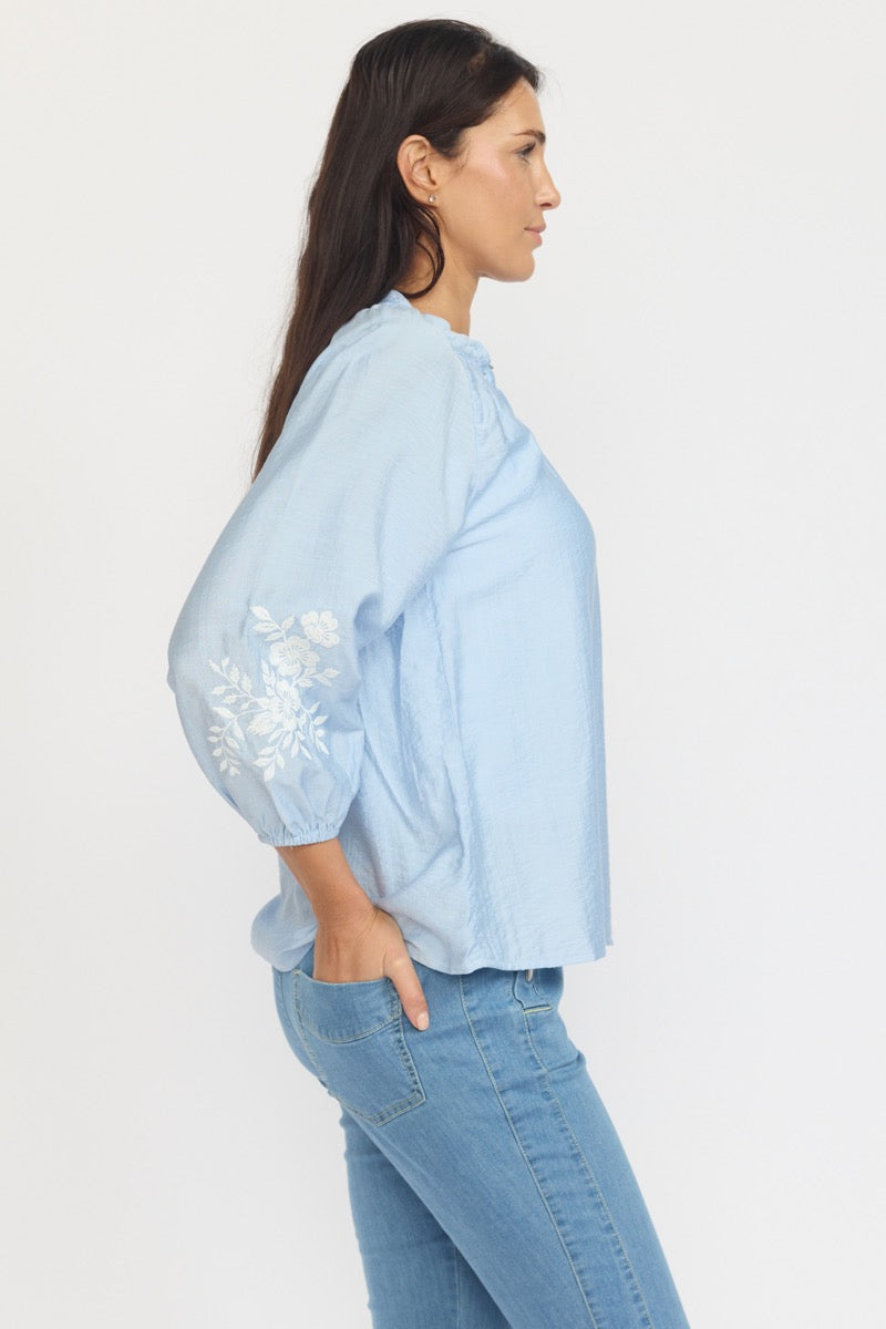 2 Biz Afeline Bluse Light Blå