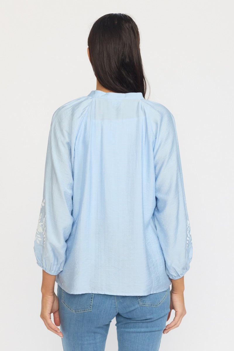2 Biz Afeline Bluse Light Blå